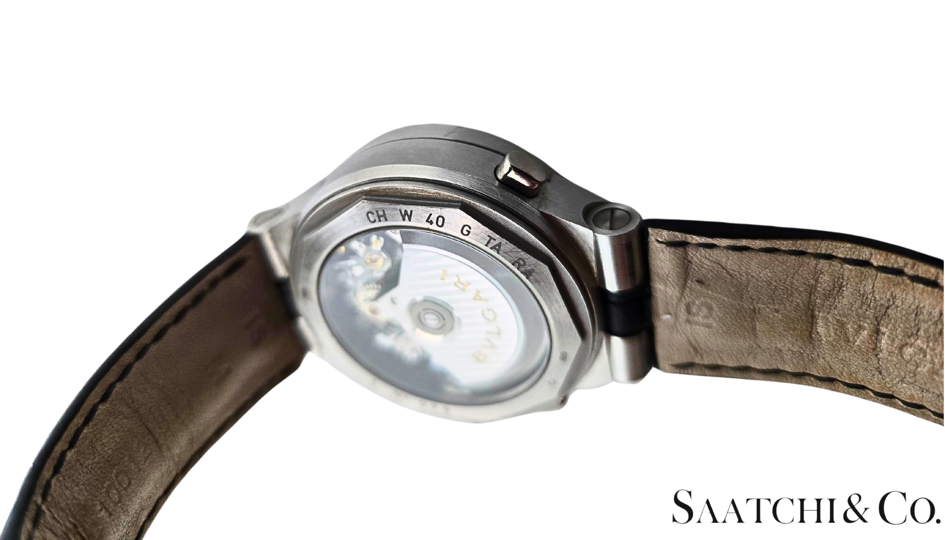 Orologio da uomo Bvlgari Diagono in oro bianco 18k 750, rif. CHW40GTA in vendita 2