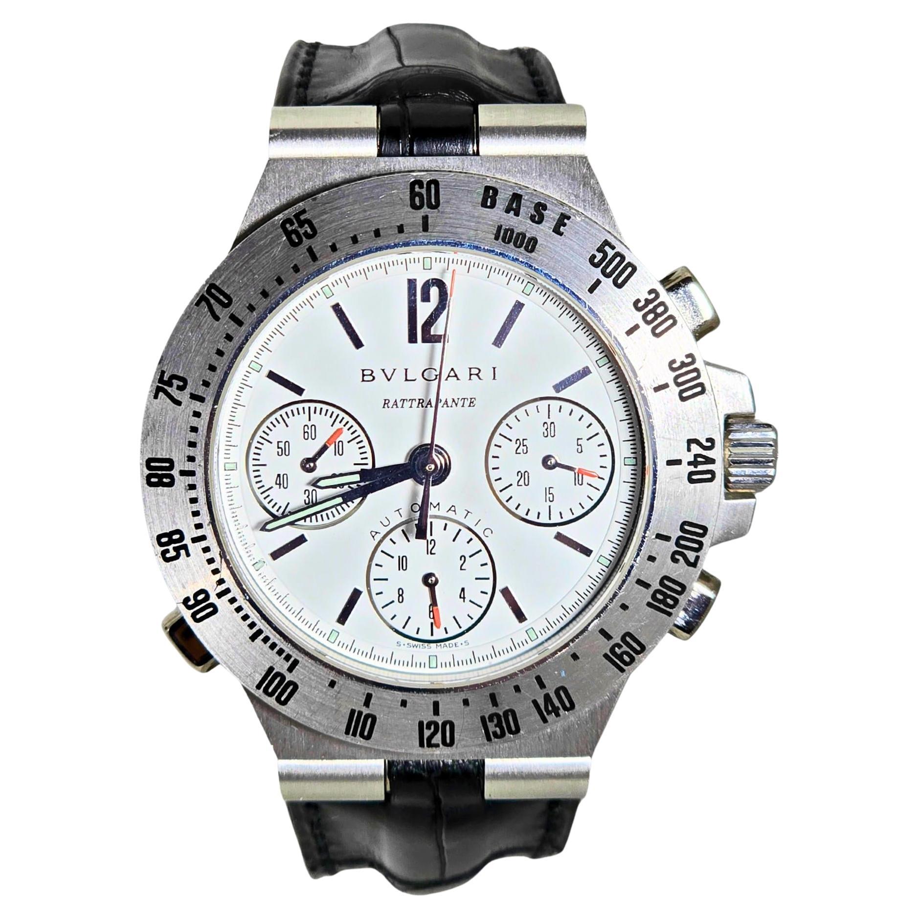 Montre pour homme Bvlgari Diagono en or blanc 18k, Ref. CHW40GTA