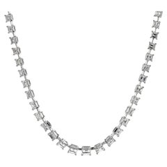 Collana Tennis con diamanti naturali taglio Carrs in oro bianco 18K 750