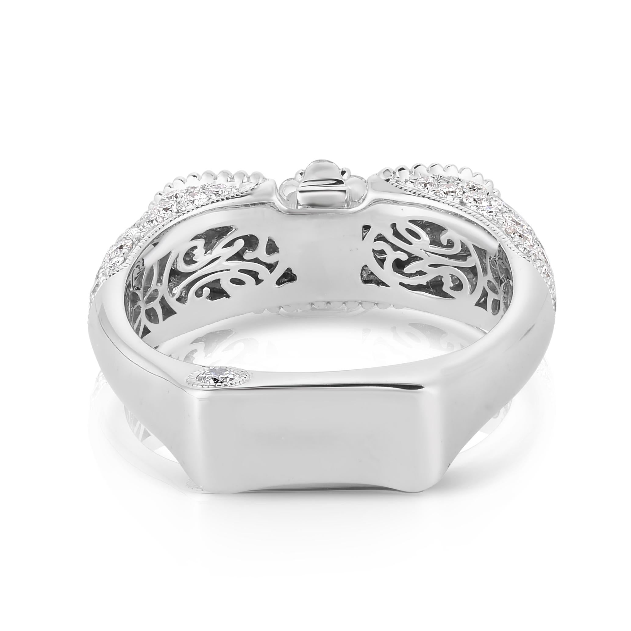 Bague convertible en or blanc 750 millièmes (18k) en saphir naturel et diamant naturel en vente 9
