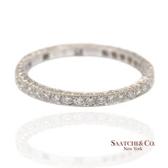 18K 750 White Gold Exquisite Hand Engraving and Milgrain Detailing Band Ring