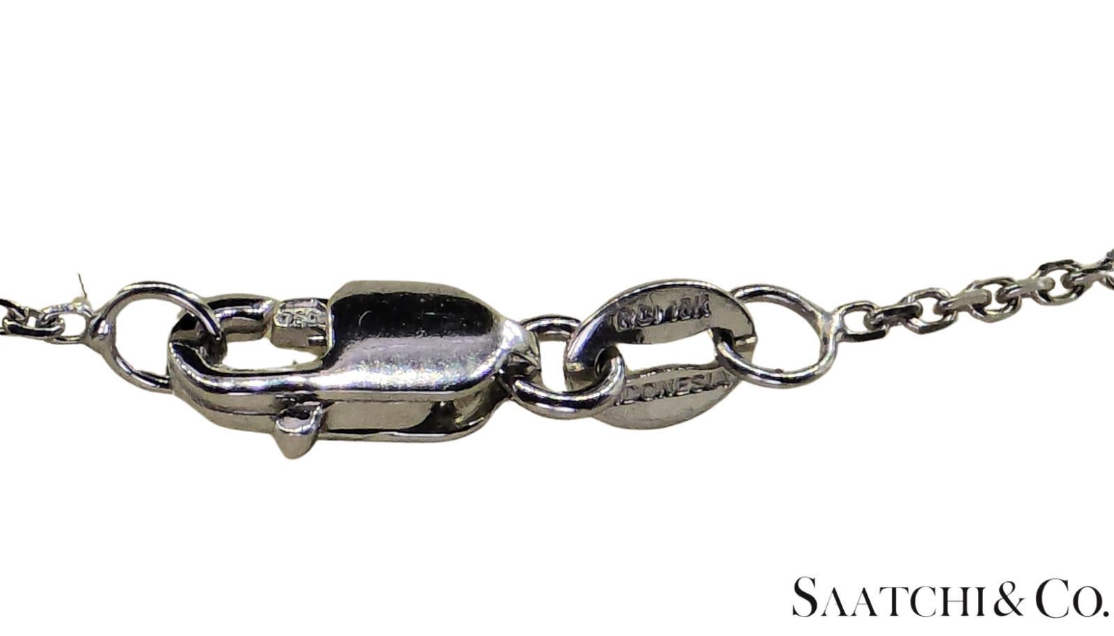 18K 750 Weißgold Natürlicher Brillantschliff VVS Diamant: Anhänger mit Kette im Angebot 5