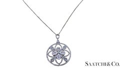 18K 750 White Gold Natural Brilliant Cut VVS Diamond: Pendant With Chain