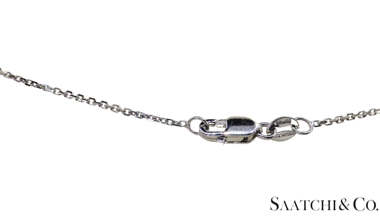 18K 750 Weißgold Natürlicher Brillantschliff VVS Diamant: Anhänger mit Kette im Angebot 3