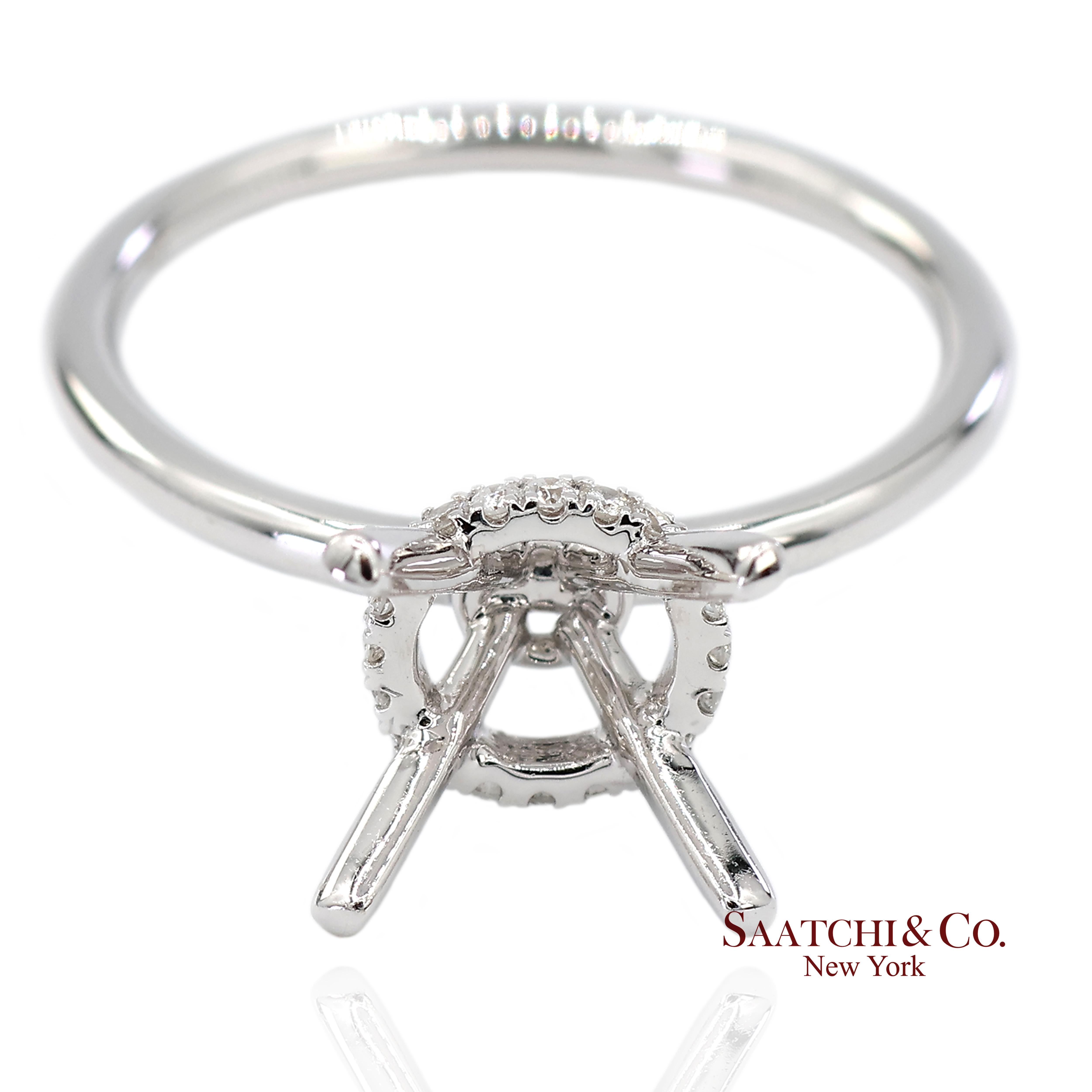 18K 750 Weißgold Natürlicher Brillant Diamantfassung Ring im Zustand „Neu“ im Angebot in New York, NY