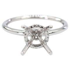 Bague de montage en or blanc 750 millièmes (18K) diamant naturel brillant