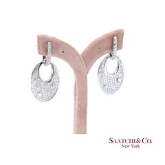 18k 750 White Gold Natural Diamond Earring