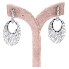 Boucle d'oreille en or blanc 18k 750 diamants naturels