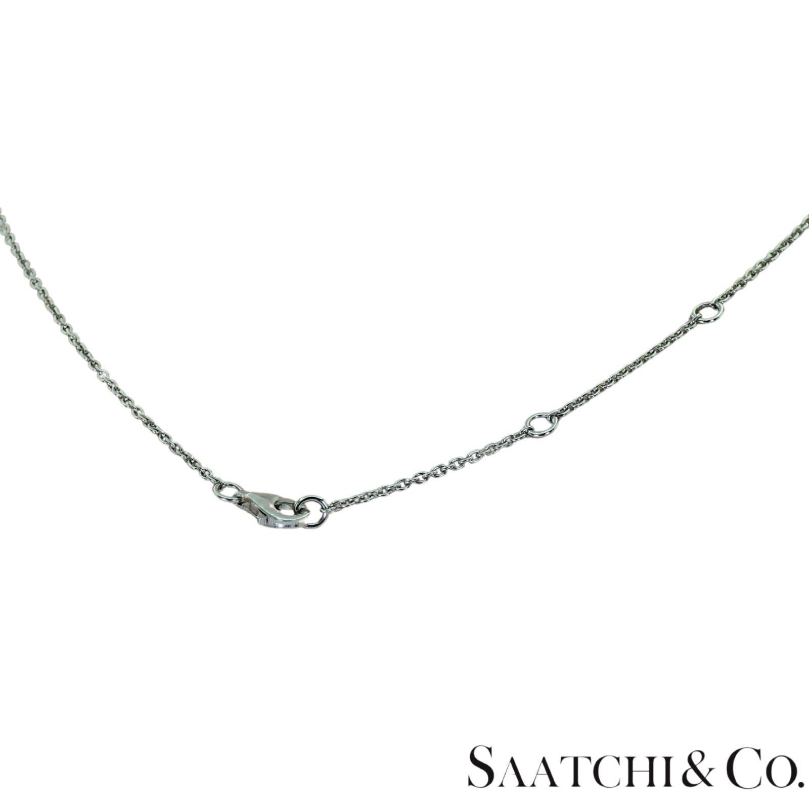Colgante Esmeralda Ilusión de Diamante Natural de Oro Blanco 750 de 18k con Cadena en venta 5