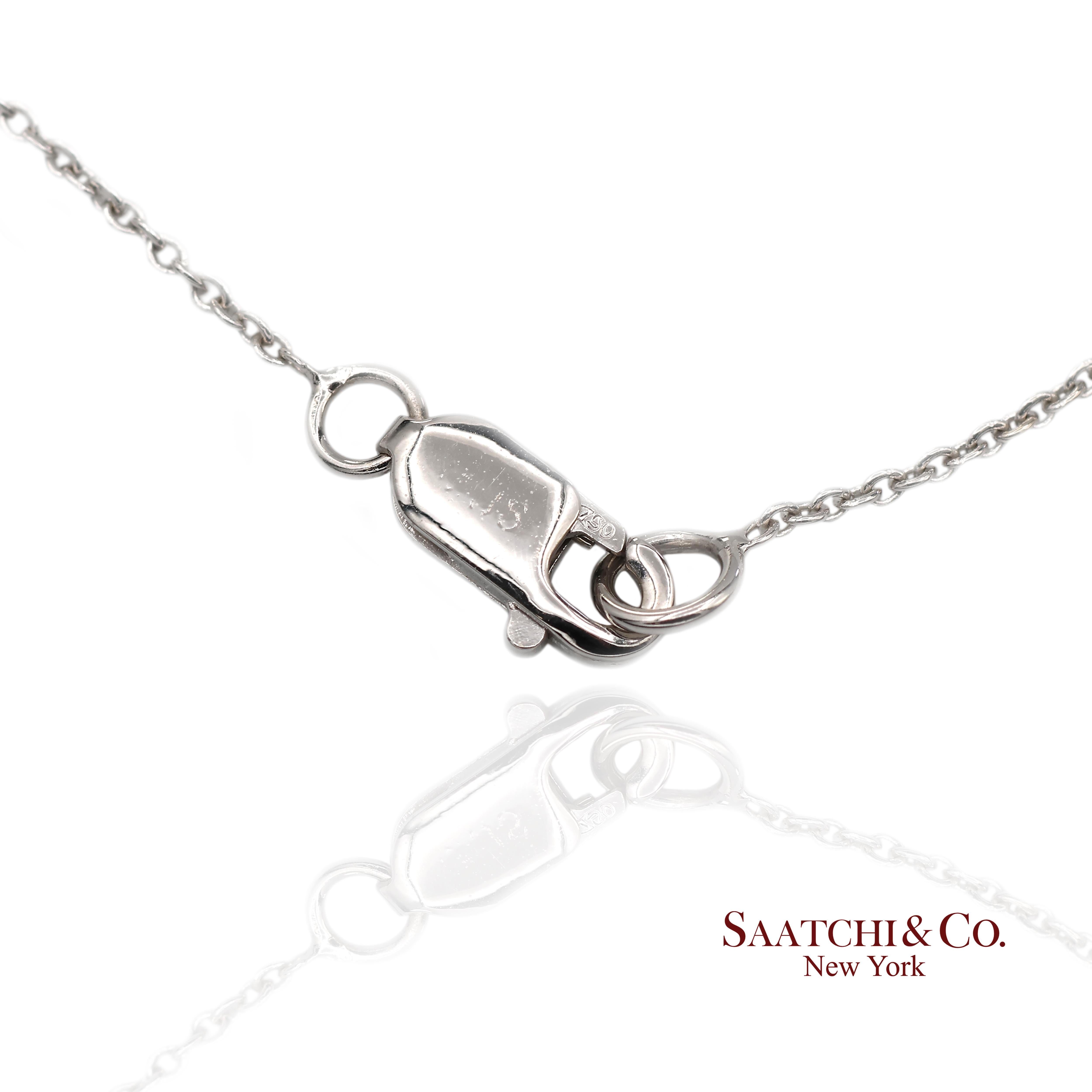 Donna Collana con ciondolo a forma di marquise con diamante naturale in oro bianco 18K 750 e catena in vendita