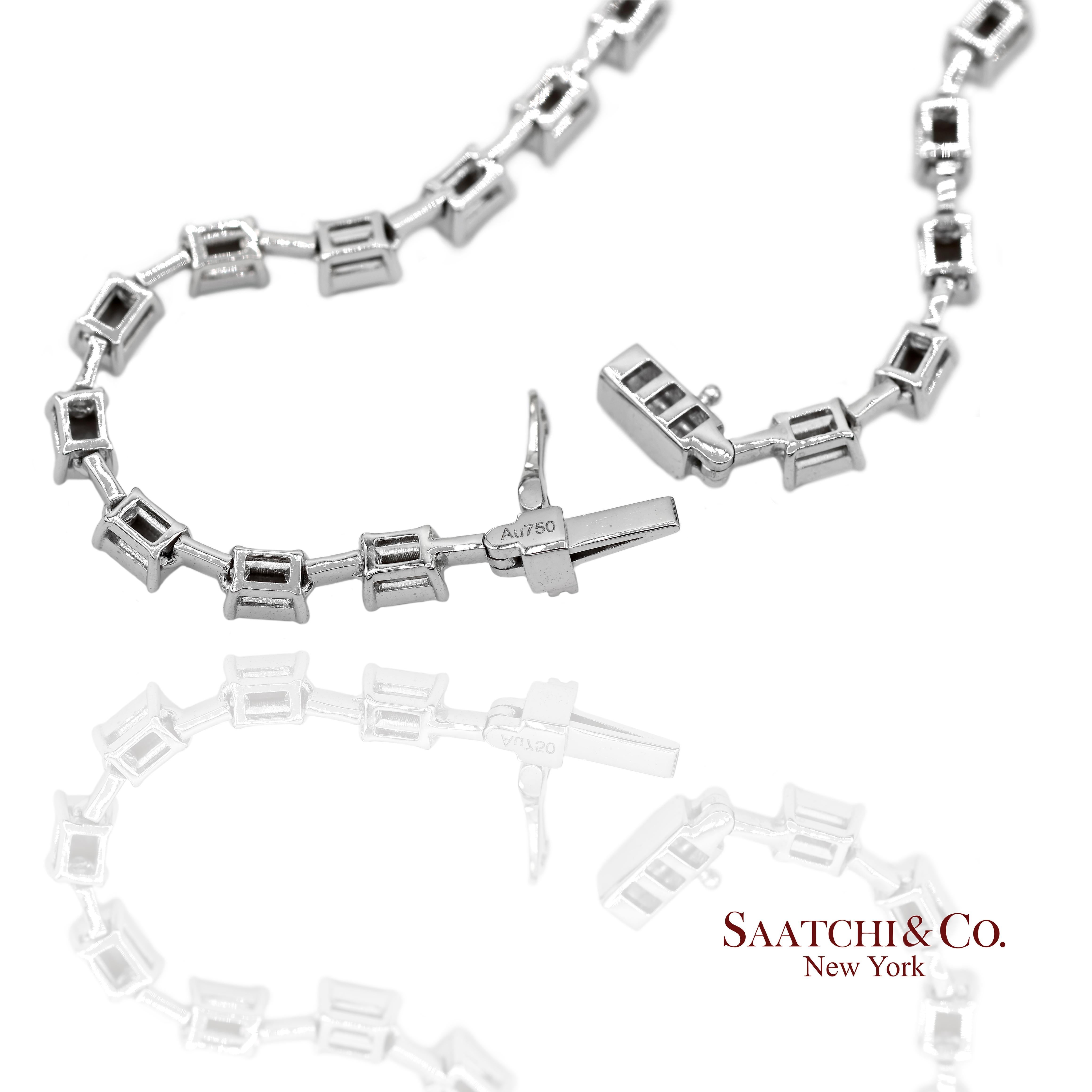 Collier en or blanc 750 millièmes (18K) avec diamants naturels taillés en forme de tarte Neuf - En vente à New York, NY