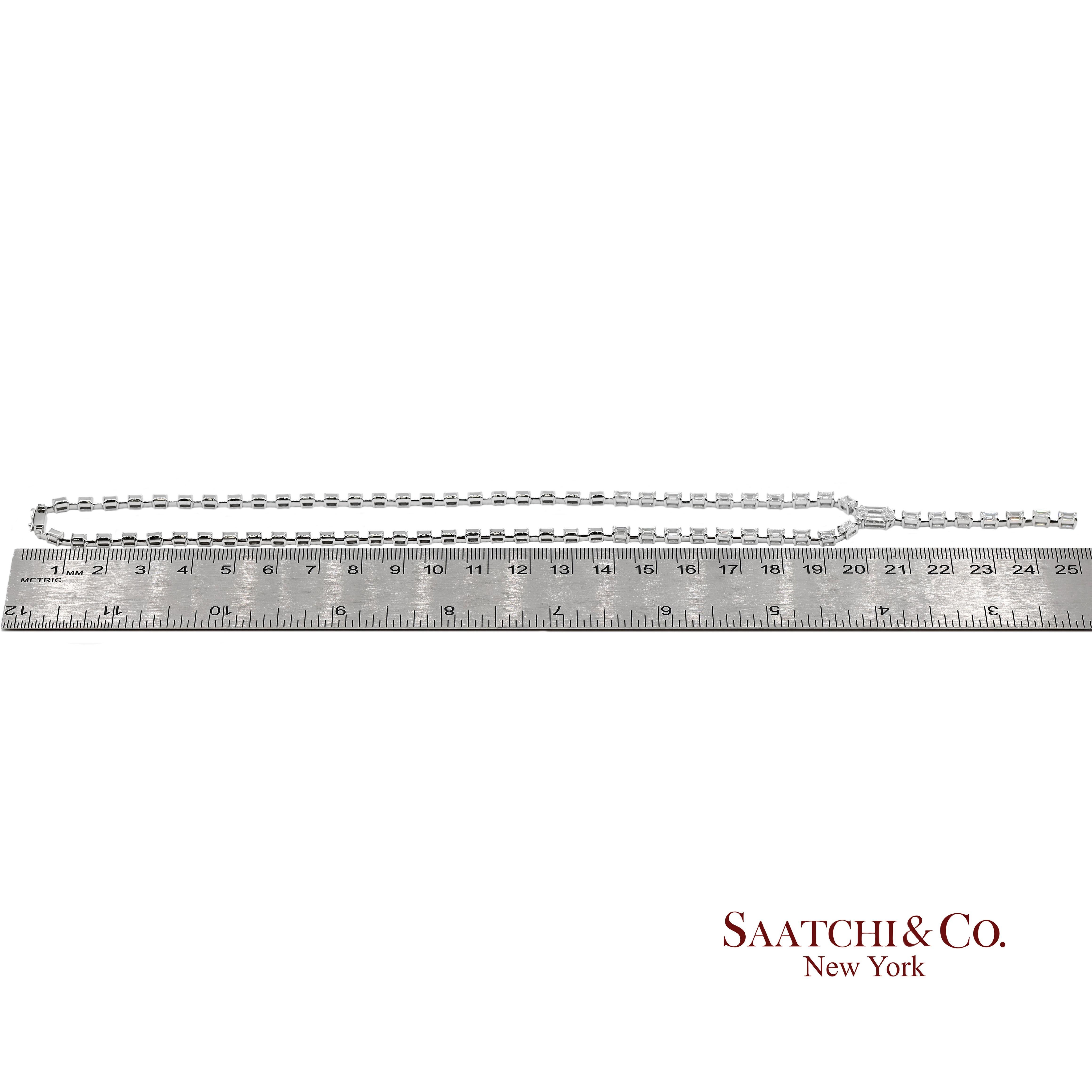 Collier en or blanc 750 millièmes (18K) avec diamants naturels taillés en forme de tarte en vente 2