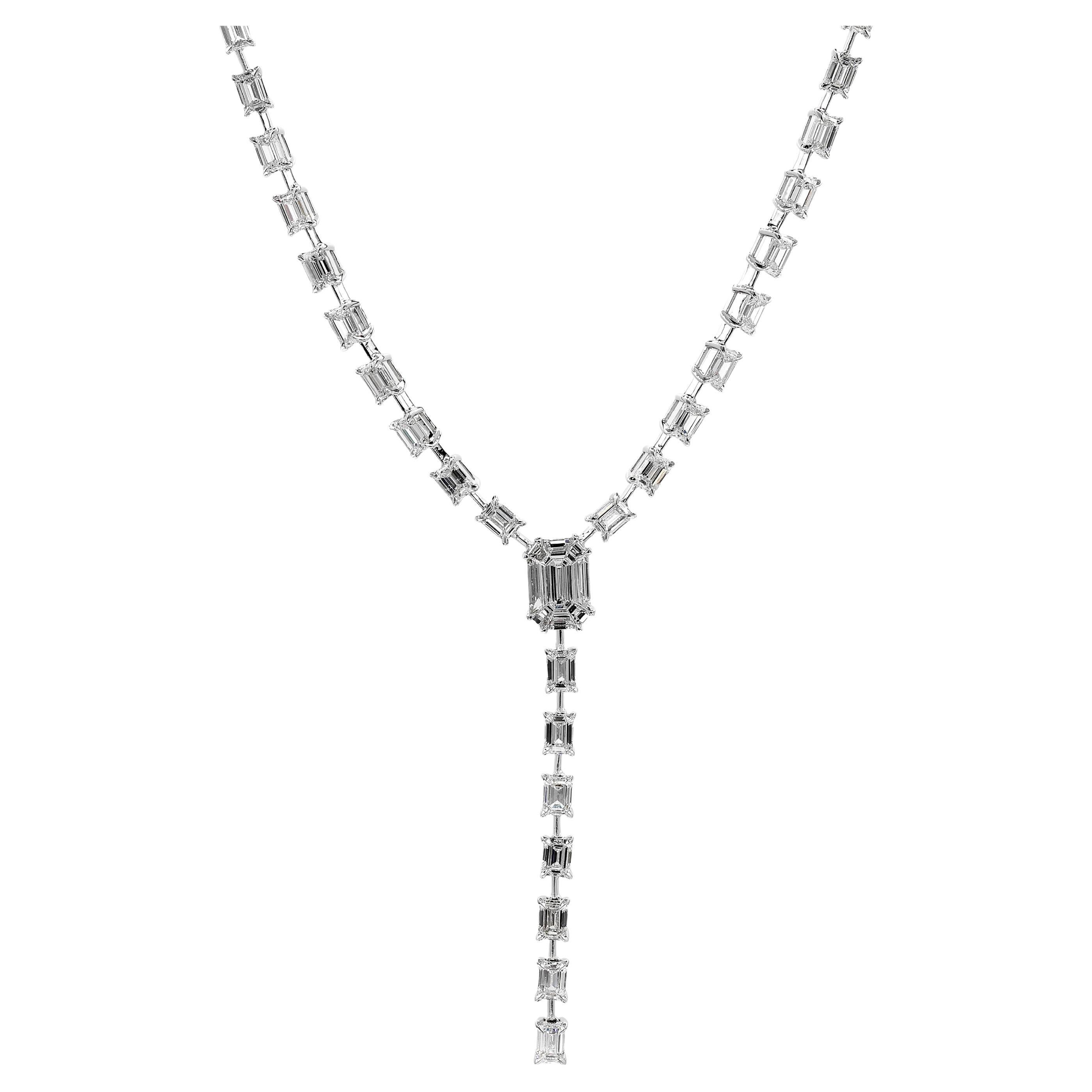 Collana con diamanti naturali taglio torta in oro bianco 18K 750