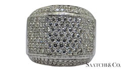 18K 750 White Gold Natural F-G Diamond Color Ring Size 8