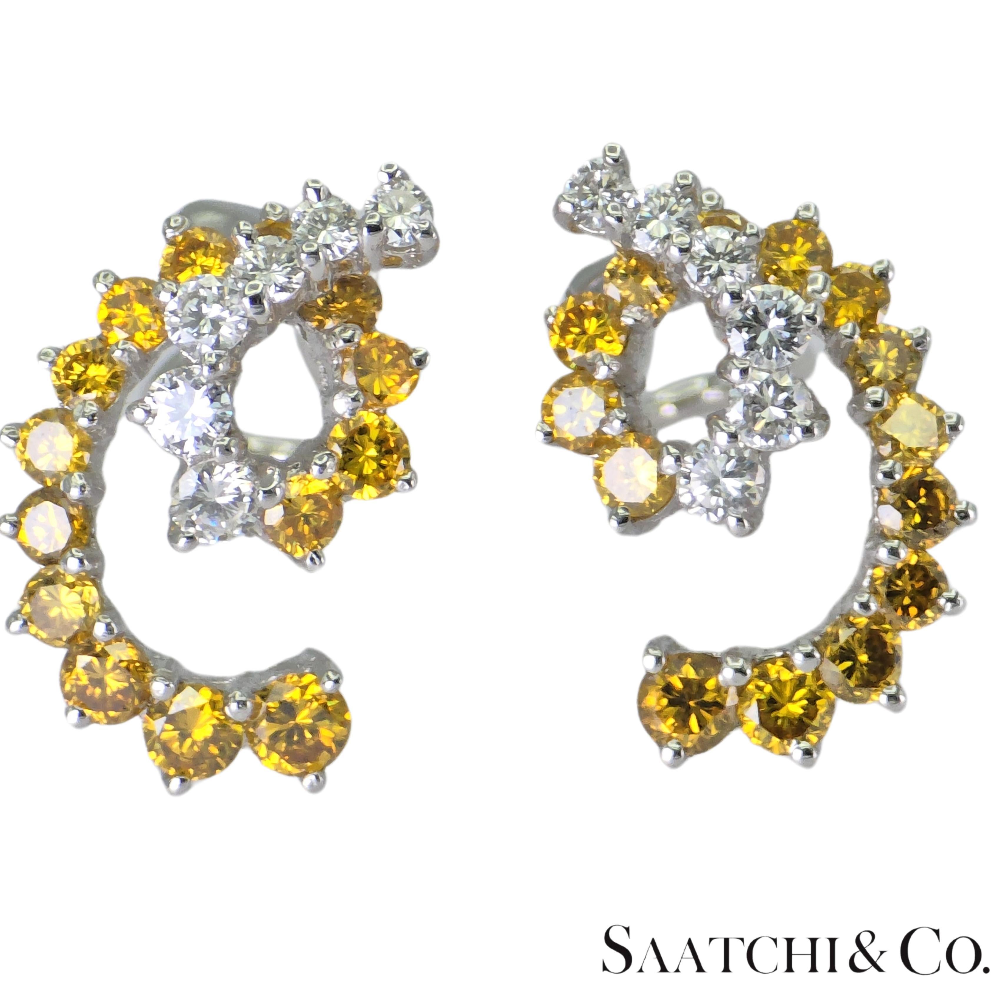 Natürlicher gelber Diamant-Ohrring

Metall Typ: 18K 750 Weißgold
Gesamtgewicht des Artikels: 4,61 Gramm
1:
Gewicht des natürlichen Diamanten: Gelb Fancy - 1,2 Karat / Weiß - 0,42 Karat
Diamant Reinheitsgrad: VVS-VS
Diamant-Farbgrad: F-G
Form des