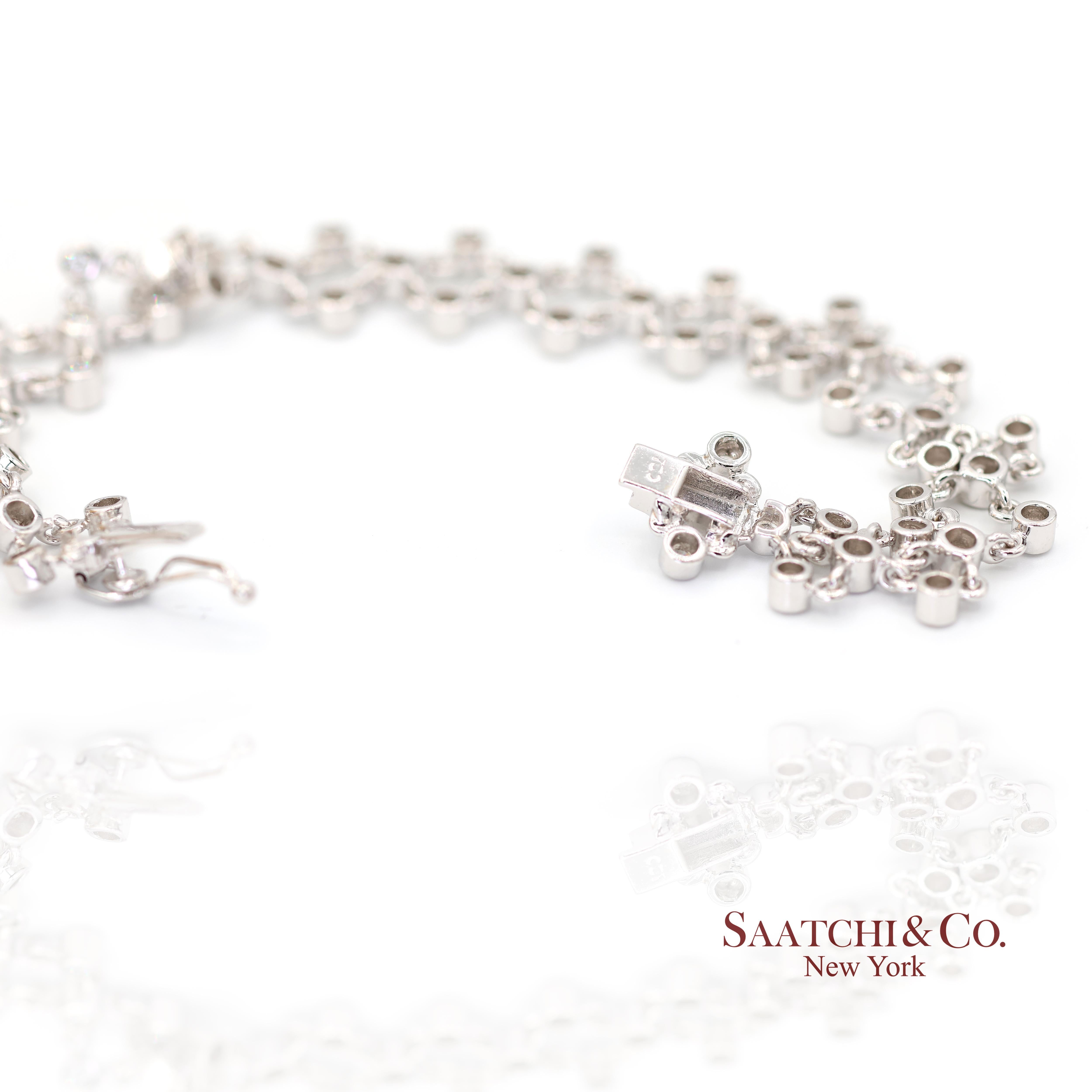 Bracelet en or blanc 18k 750 diamants naturels blancs Neuf - En vente à New York, NY