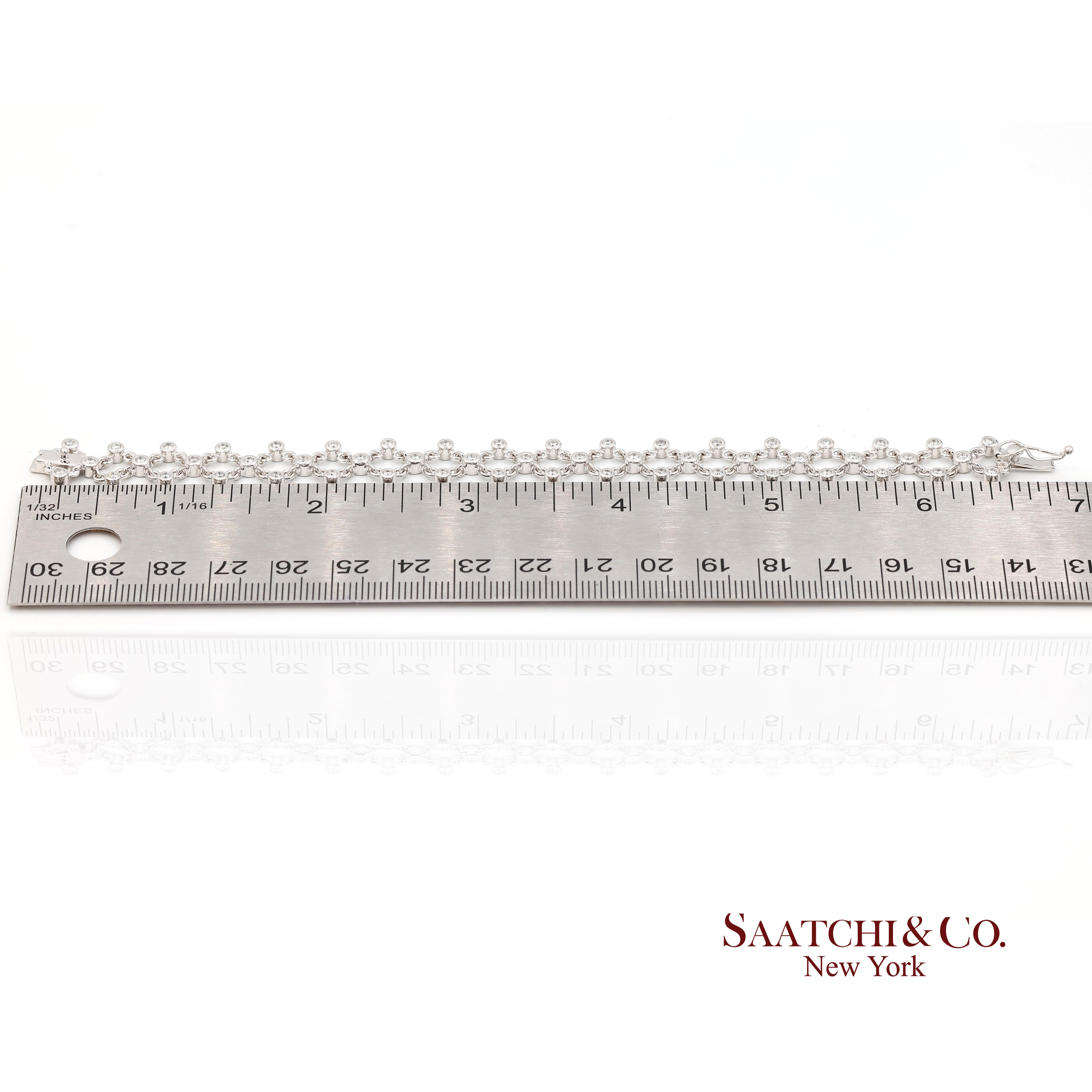 Bracelet en or blanc 18k 750 diamants naturels blancs en vente 1
