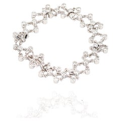 Bracelet en or blanc 18k 750 diamants naturels blancs