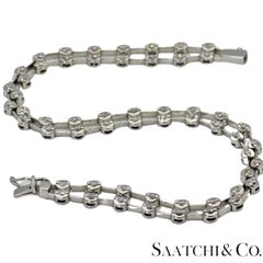 18K 750 White Gold Two Row Tennis Bracelet - 1.4 Ct Natural White Diamond