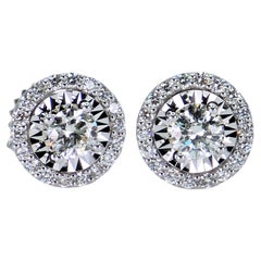 18K 750 White Gold - VVS Natural Diamond: Stud Earring