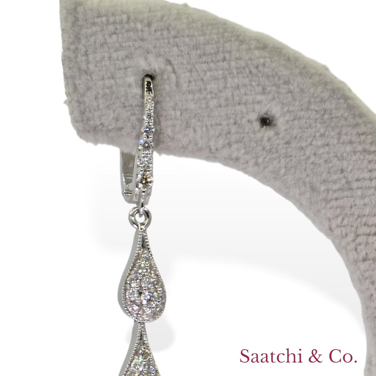 Round Cut 18k 750 White Gold Zambian Emerald and Natural Diamond Earrings For Sale