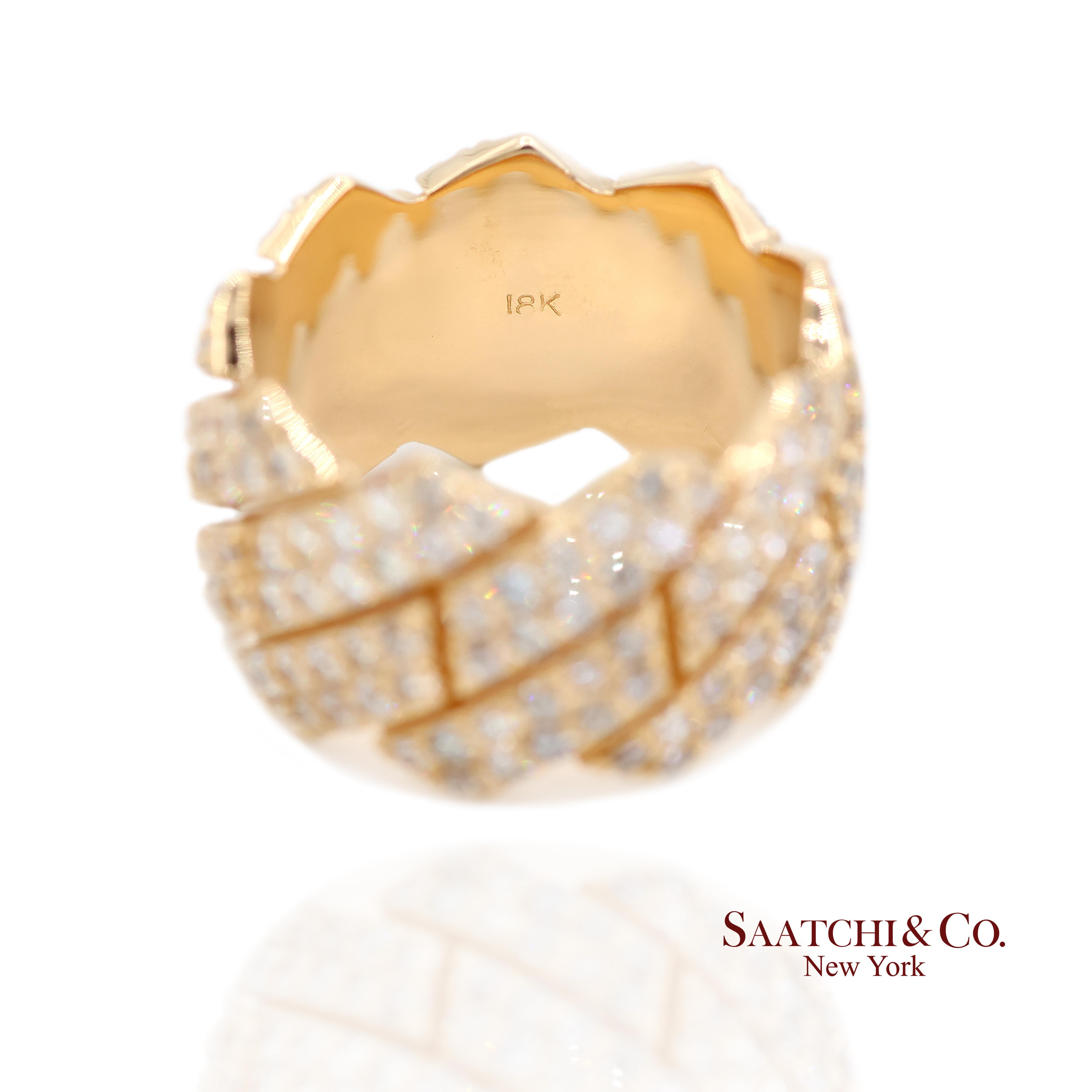 Bague en or jaune 18k 750 4.50 ct diamant naturel Pour femmes en vente