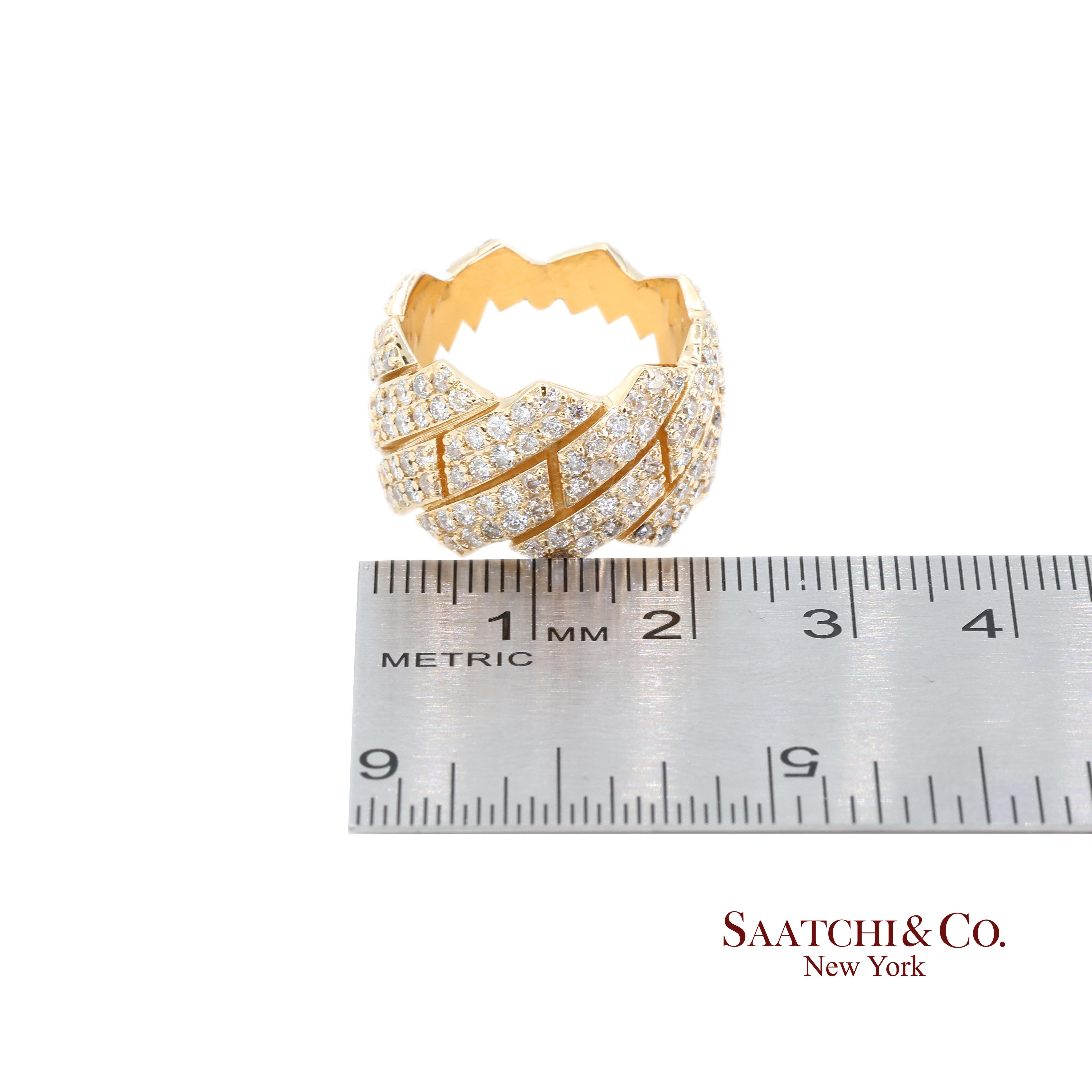 Bague en or jaune 18k 750 4.50 ct diamant naturel en vente 1