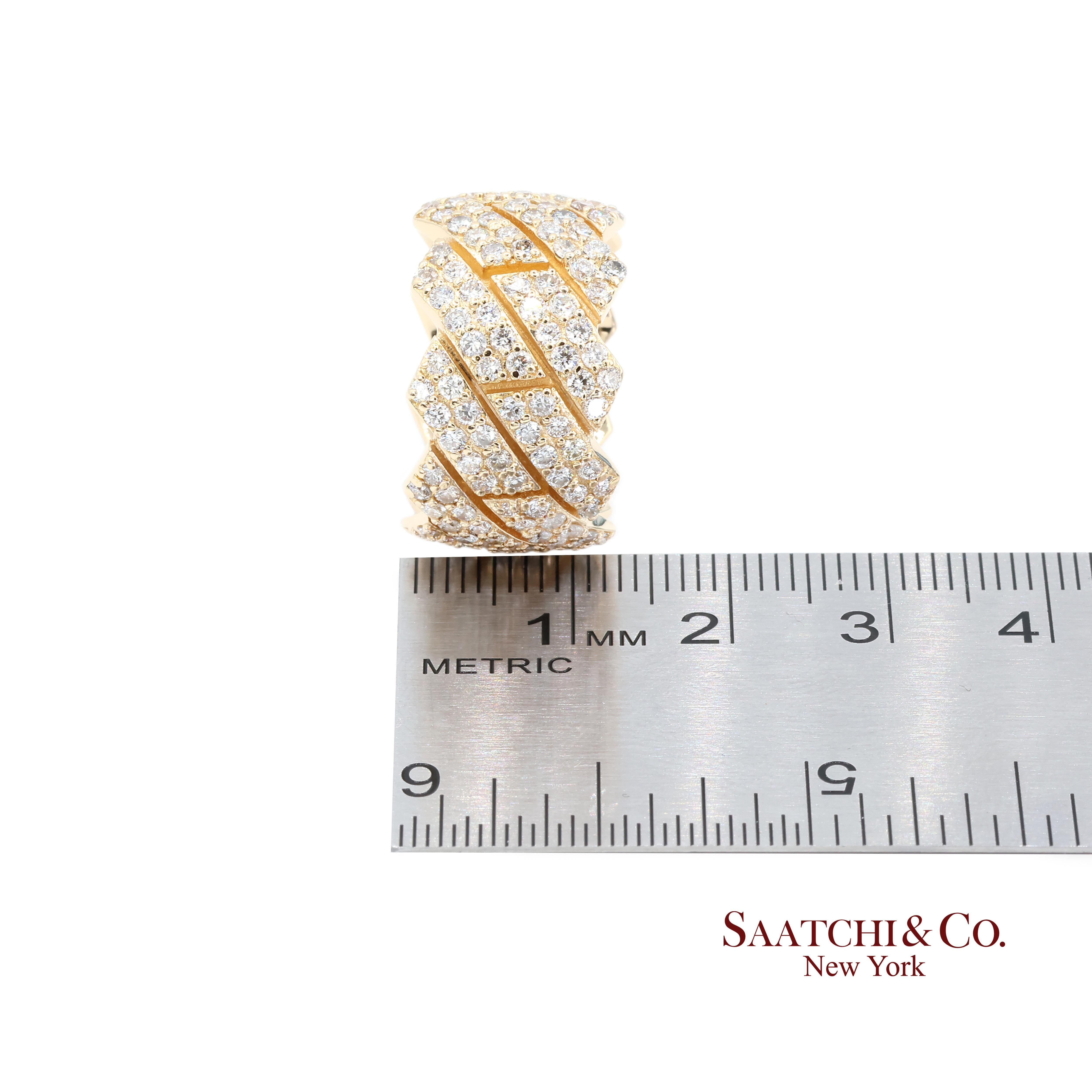 Bague en or jaune 18k 750 4.50 ct diamant naturel en vente 2