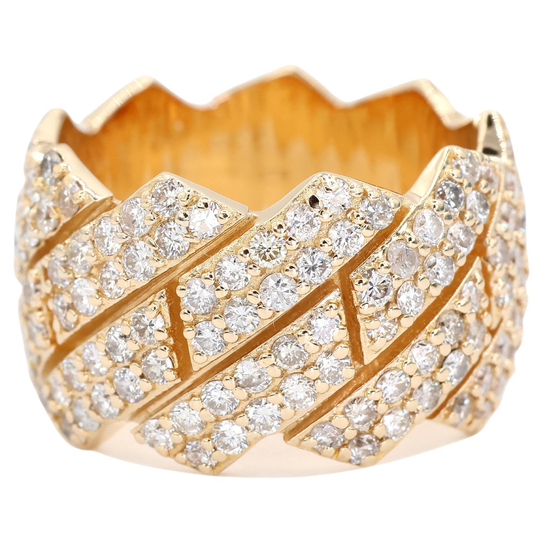 Anillo de oro amarillo 18k 750 de 4,50 ct de diamantes naturales