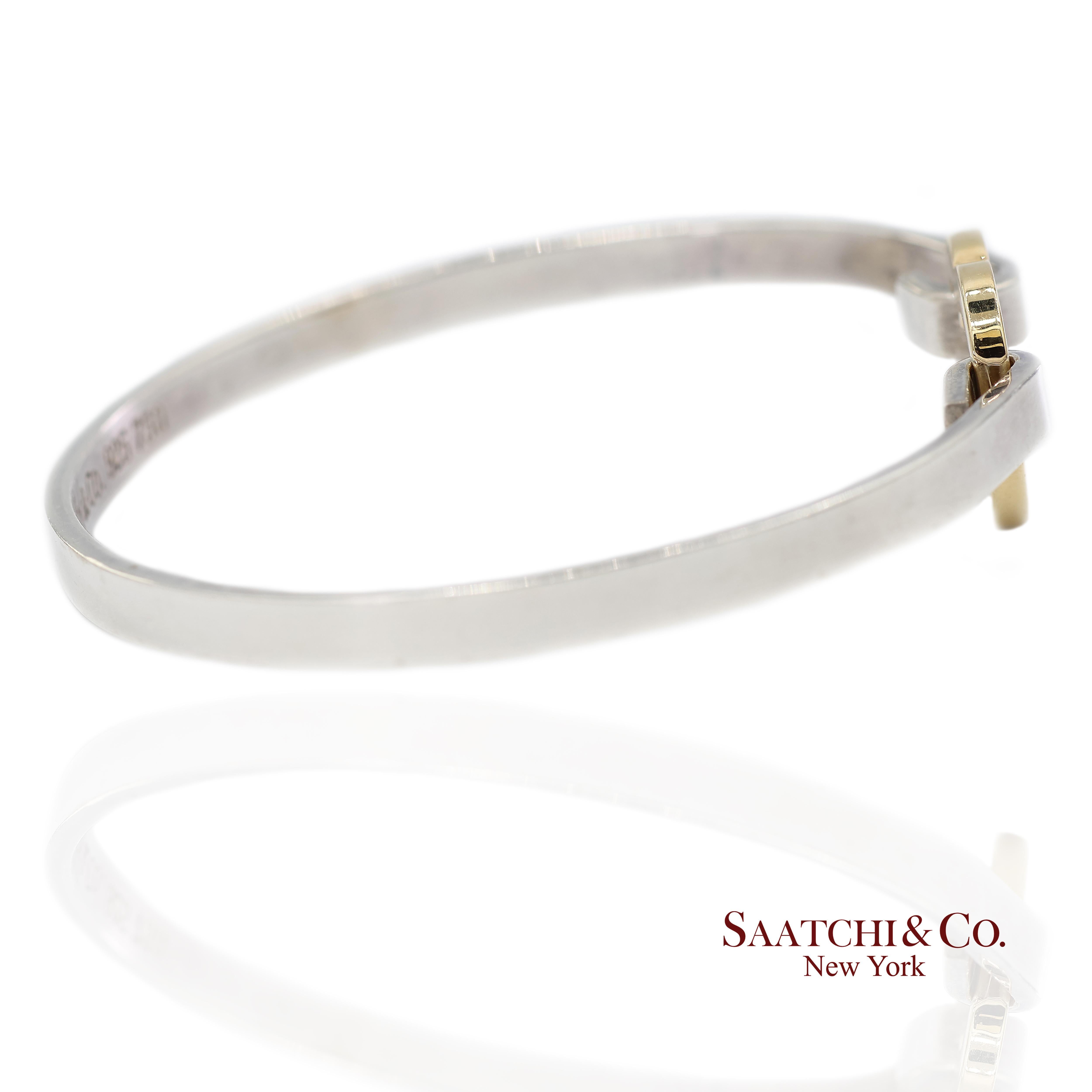 Contemporaneo Bracciale a cuore in oro giallo 18K 750 e argento 925 Tiffany & Co. in vendita