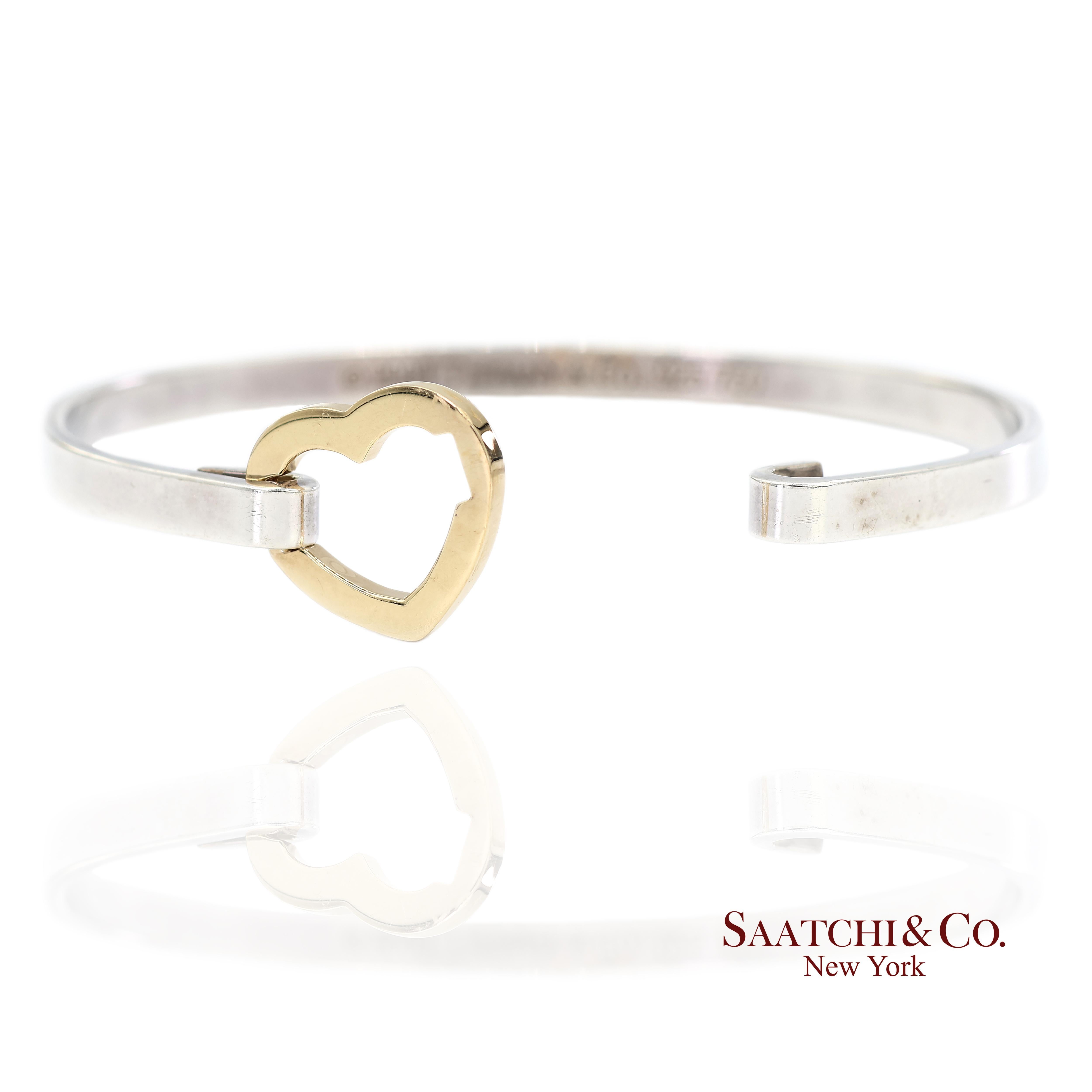 da uomo o donna Bracciale a cuore in oro giallo 18K 750 e argento 925 Tiffany & Co. in vendita