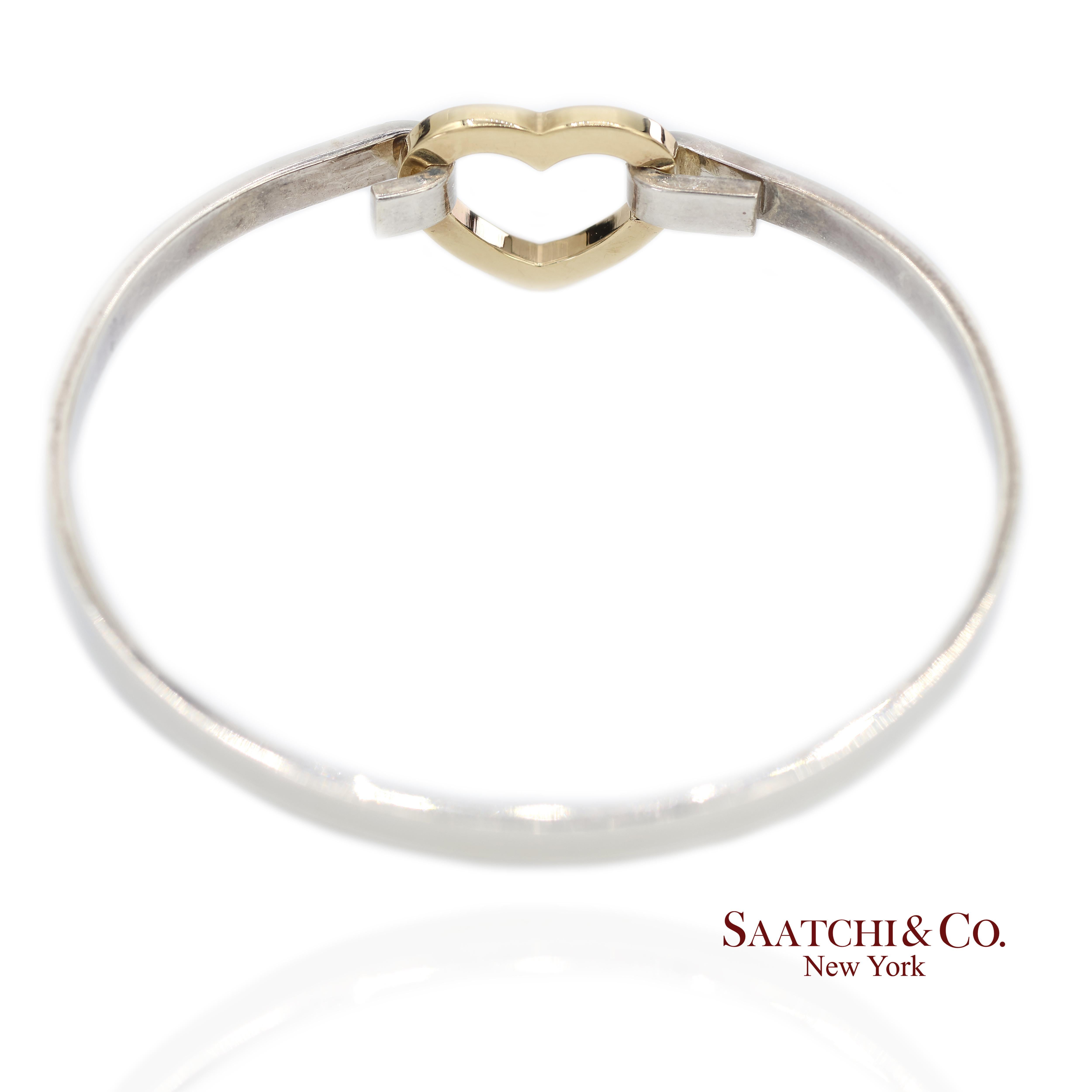 Bracciale a cuore in oro giallo 18K 750 e argento 925 Tiffany & Co. in vendita 1