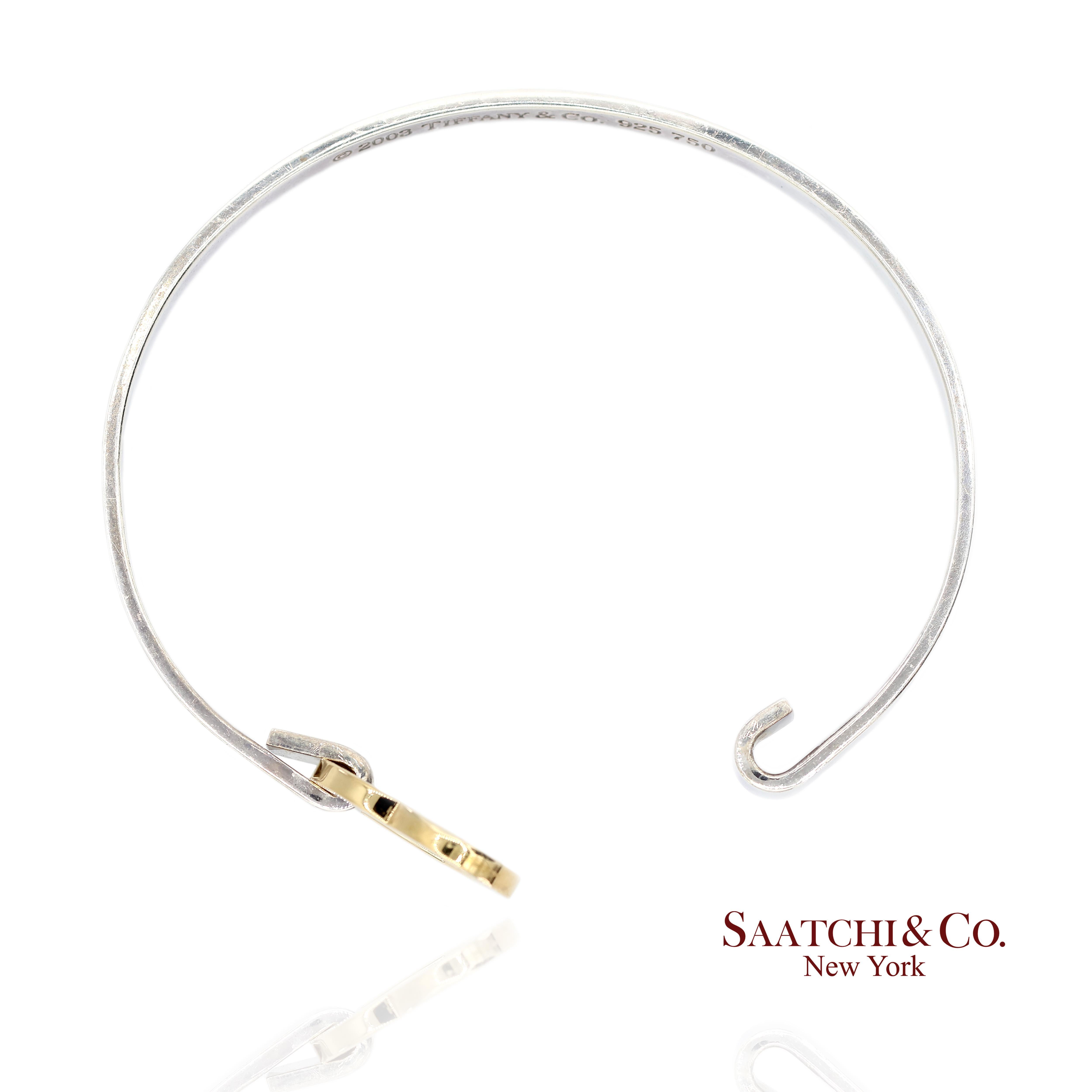 Bracciale a cuore in oro giallo 18K 750 e argento 925 Tiffany & Co. in vendita 3