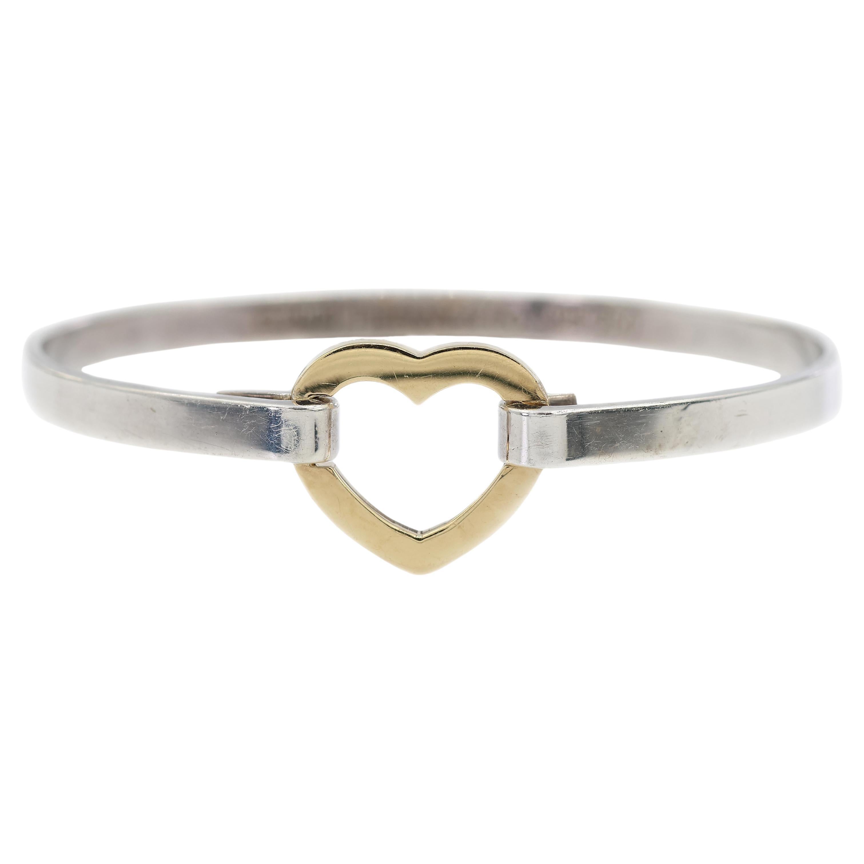 Bracciale a cuore in oro giallo 18K 750 e argento 925 Tiffany & Co. in vendita