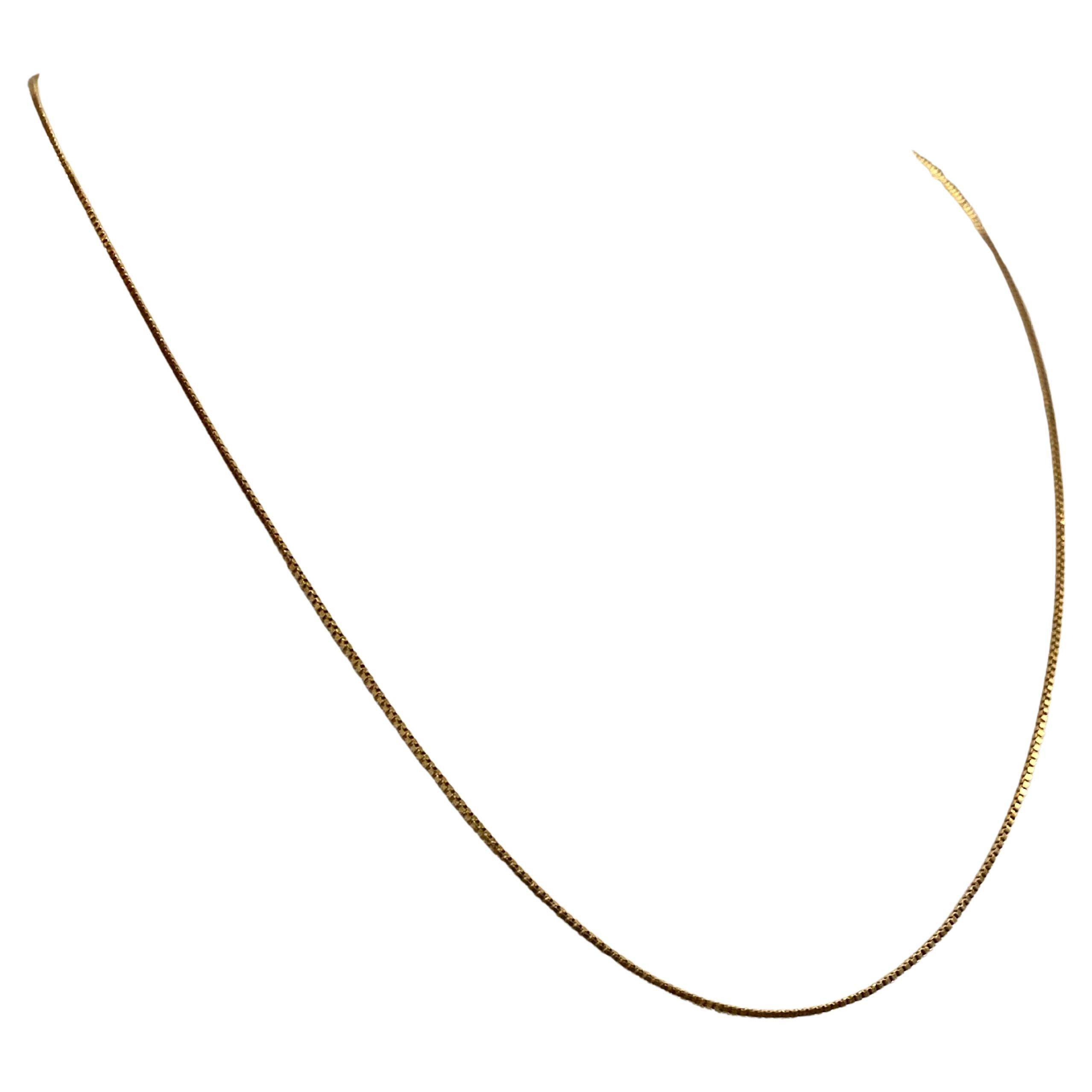 18K 750 Yellow Gold Box Link Chain, 59.5cm - 23.4". Spring Ring Clasp.