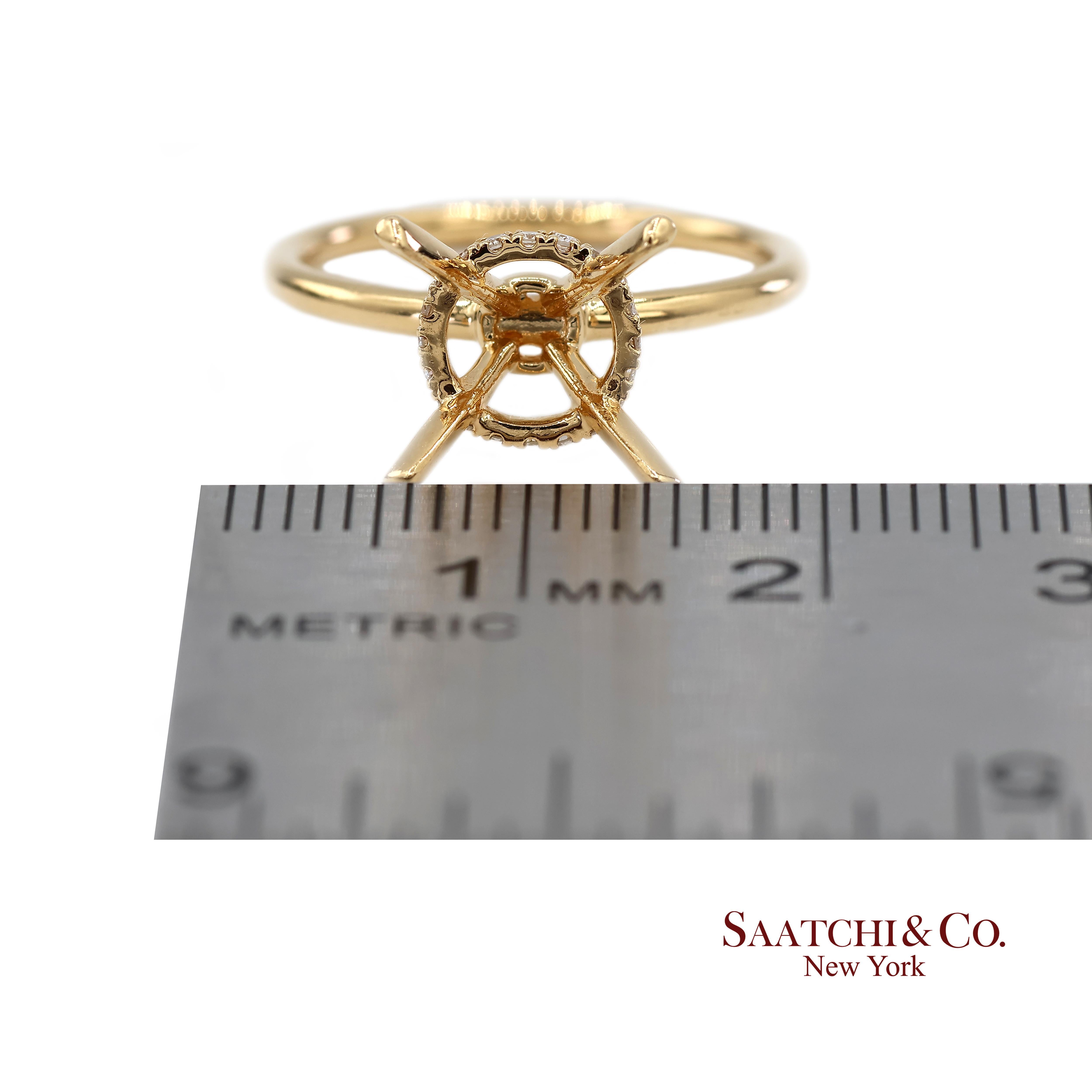 Bague de montage en or jaune 18K 750 diamants naturels brillants en vente 4