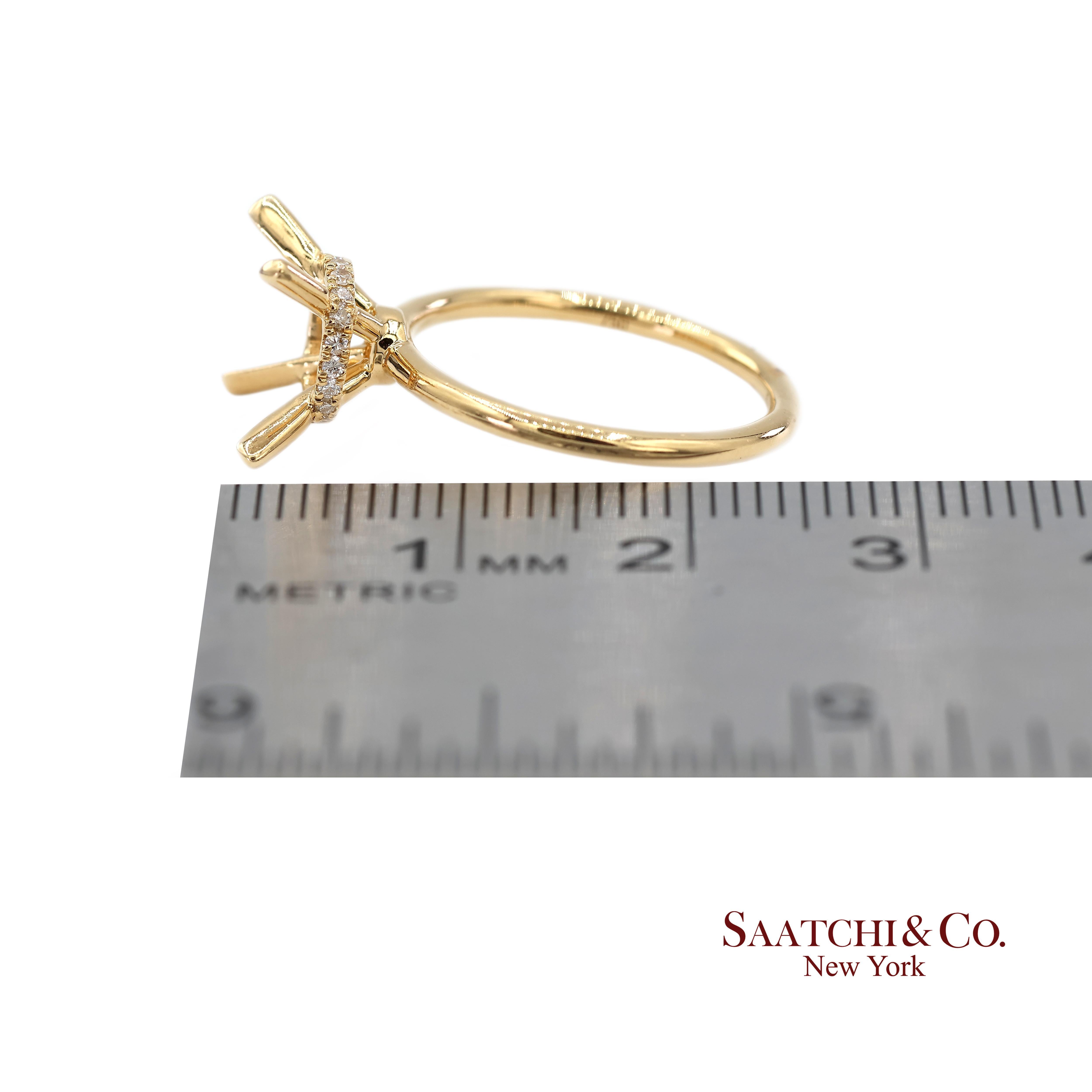 Bague de montage en or jaune 18K 750 diamants naturels brillants en vente 5