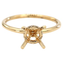 Bague de montage en or jaune 18K 750 diamants naturels brillants