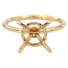 Bague de montage en or jaune 18K 750 diamants naturels brillants