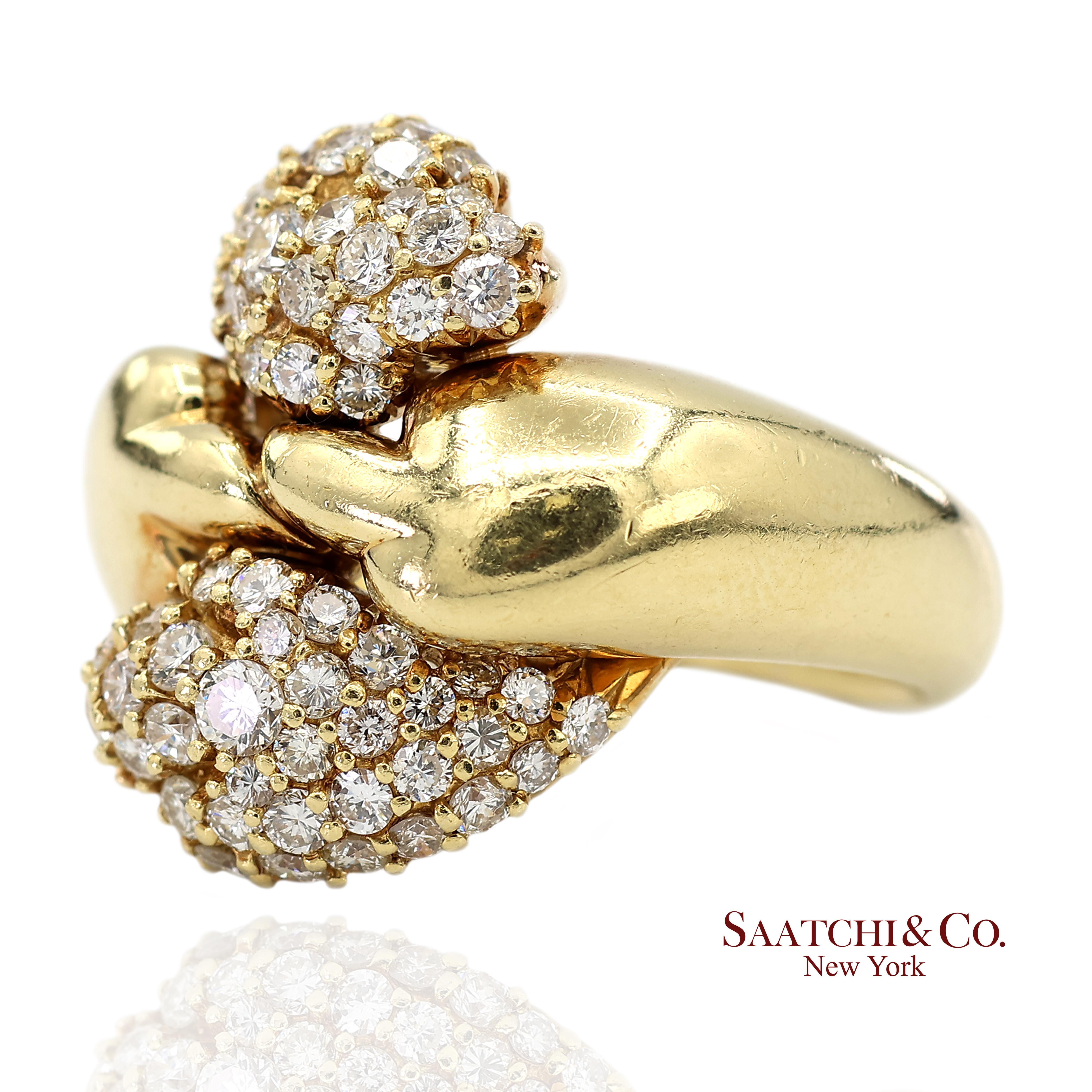 18K 750 Gelbgold Natürlicher Diamant Jose Hess Vintage Designer Ring (Zeitgenössisch) im Angebot