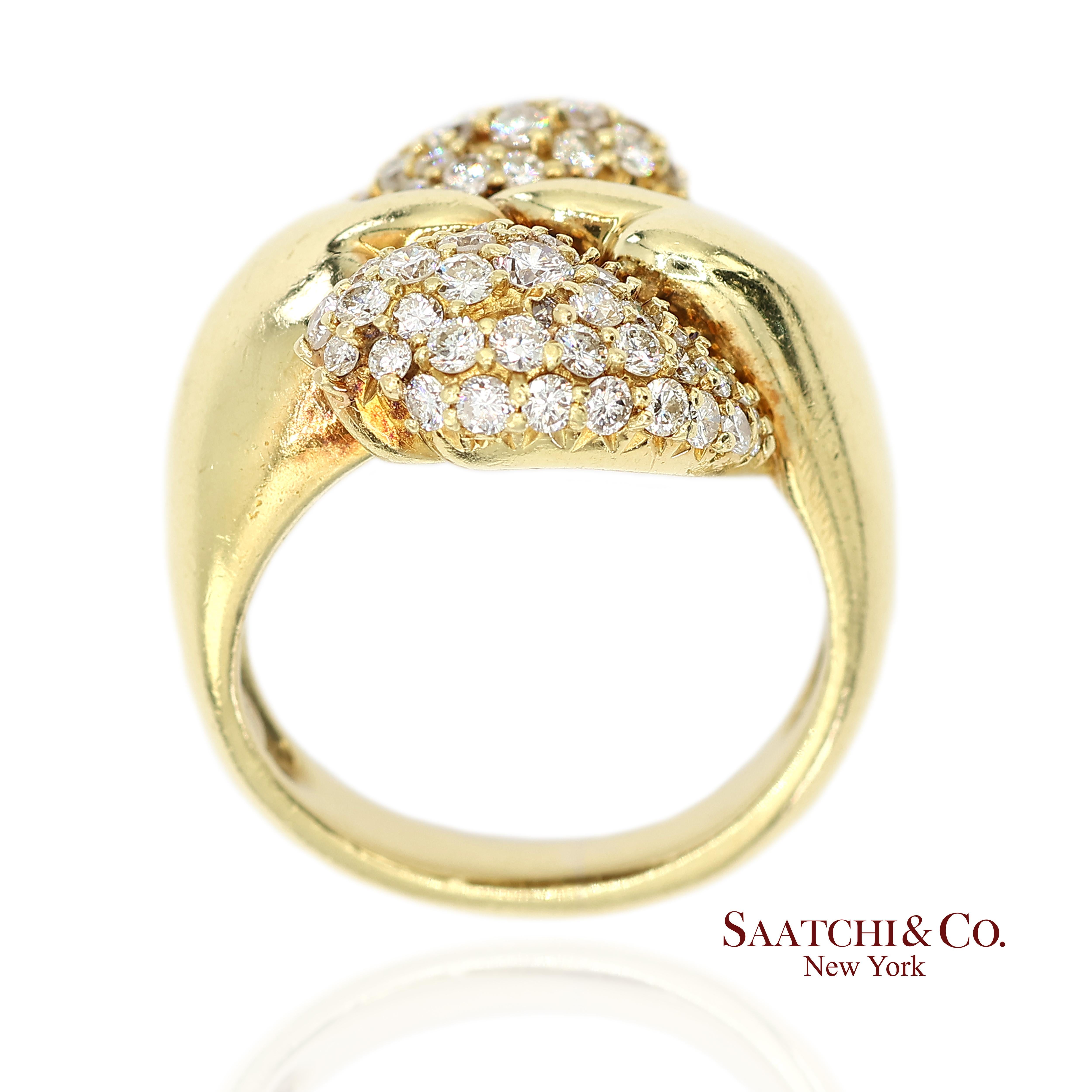 18K 750 Gelbgold Natürlicher Diamant Jose Hess Vintage Designer Ring im Zustand „Hervorragend“ im Angebot in New York, NY