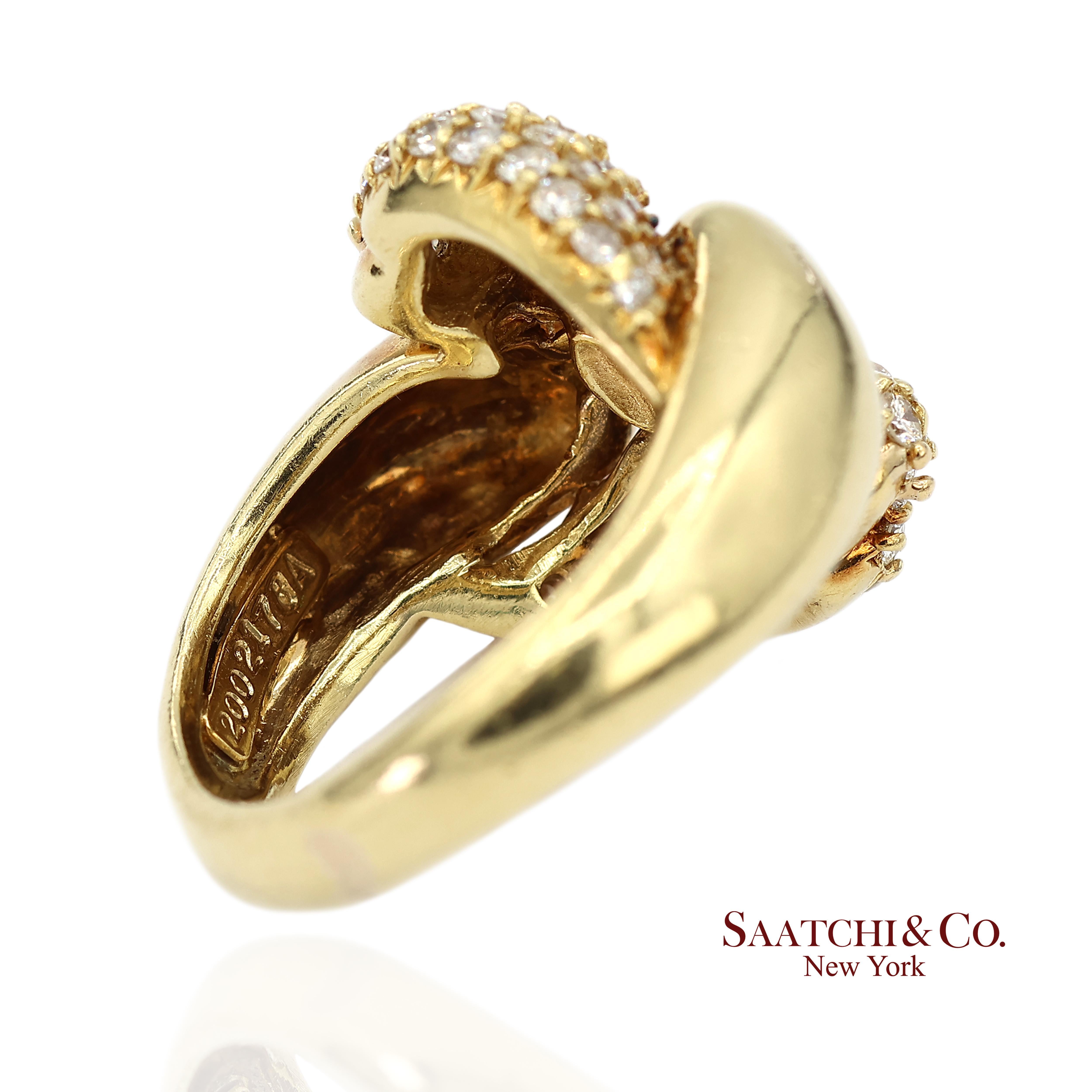 18K 750 Gelbgold Natürlicher Diamant Jose Hess Vintage Designer Ring im Angebot 2