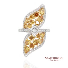 18k 750 Gelbgold Natural Fancy Yellow Diamond Ring
