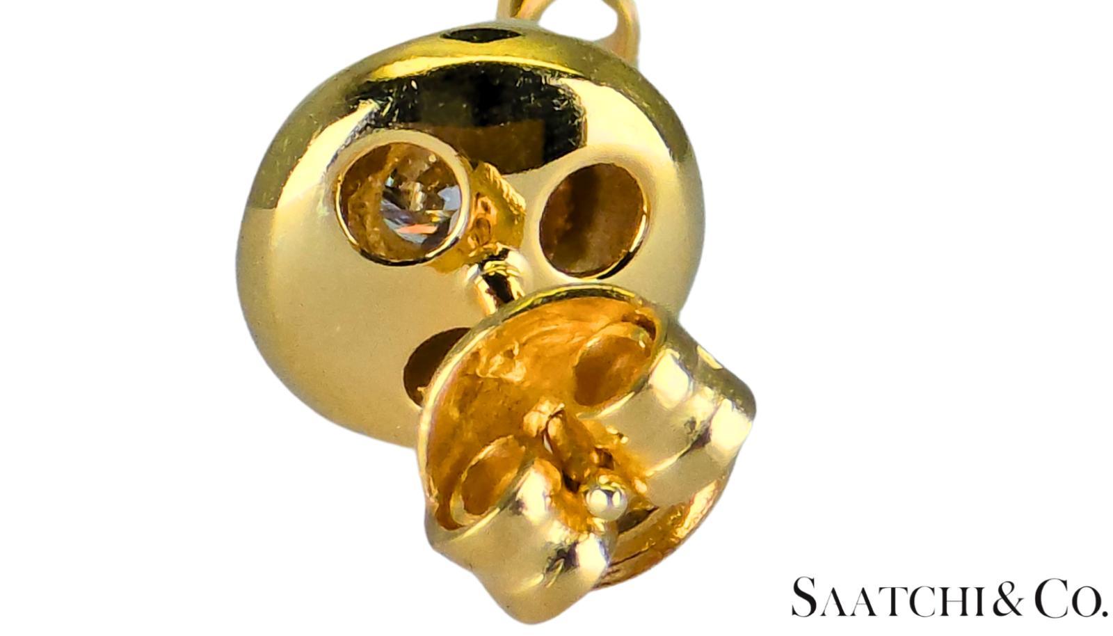Contemporaneo Oro giallo 18K 750 - Diamante tondo naturale VVS-VS: Orecchini da donna in vendita