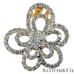 18k 750 Yellow Gold Natural VVS Diamond Pendant Necklace