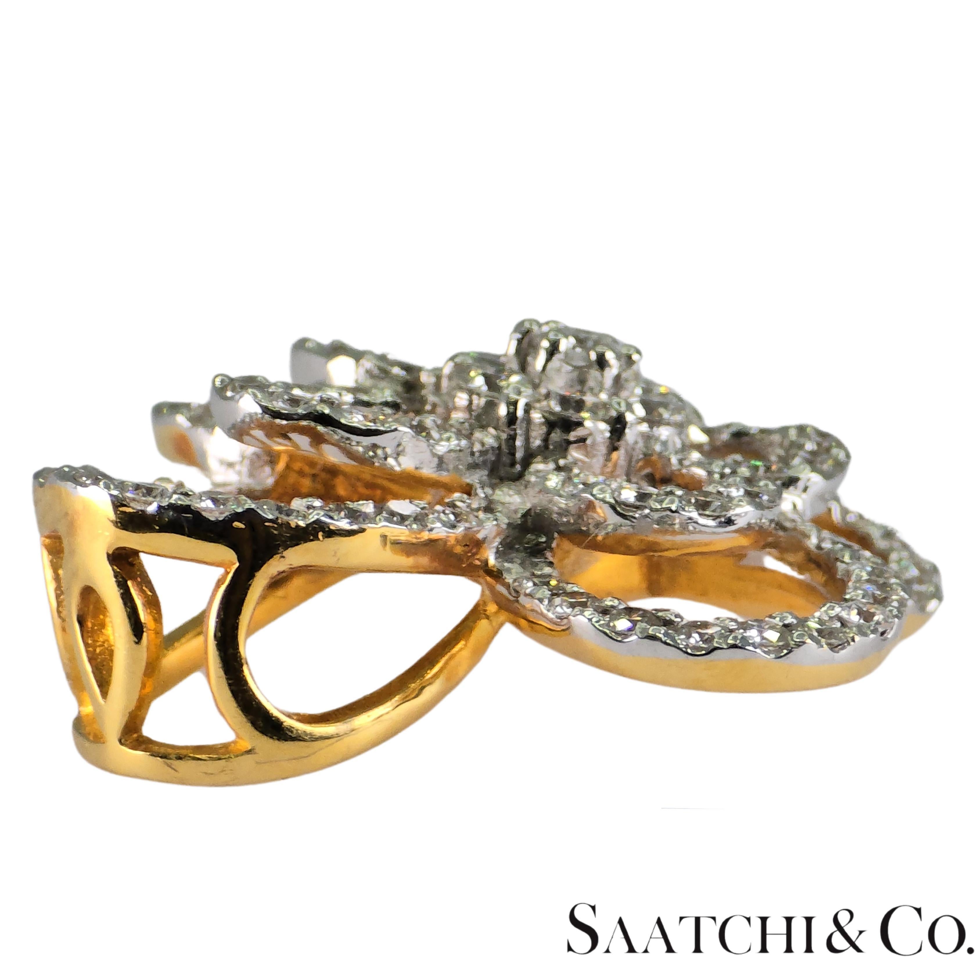Spilla con diamante naturale VVS in oro giallo 18k 750 in vendita 2