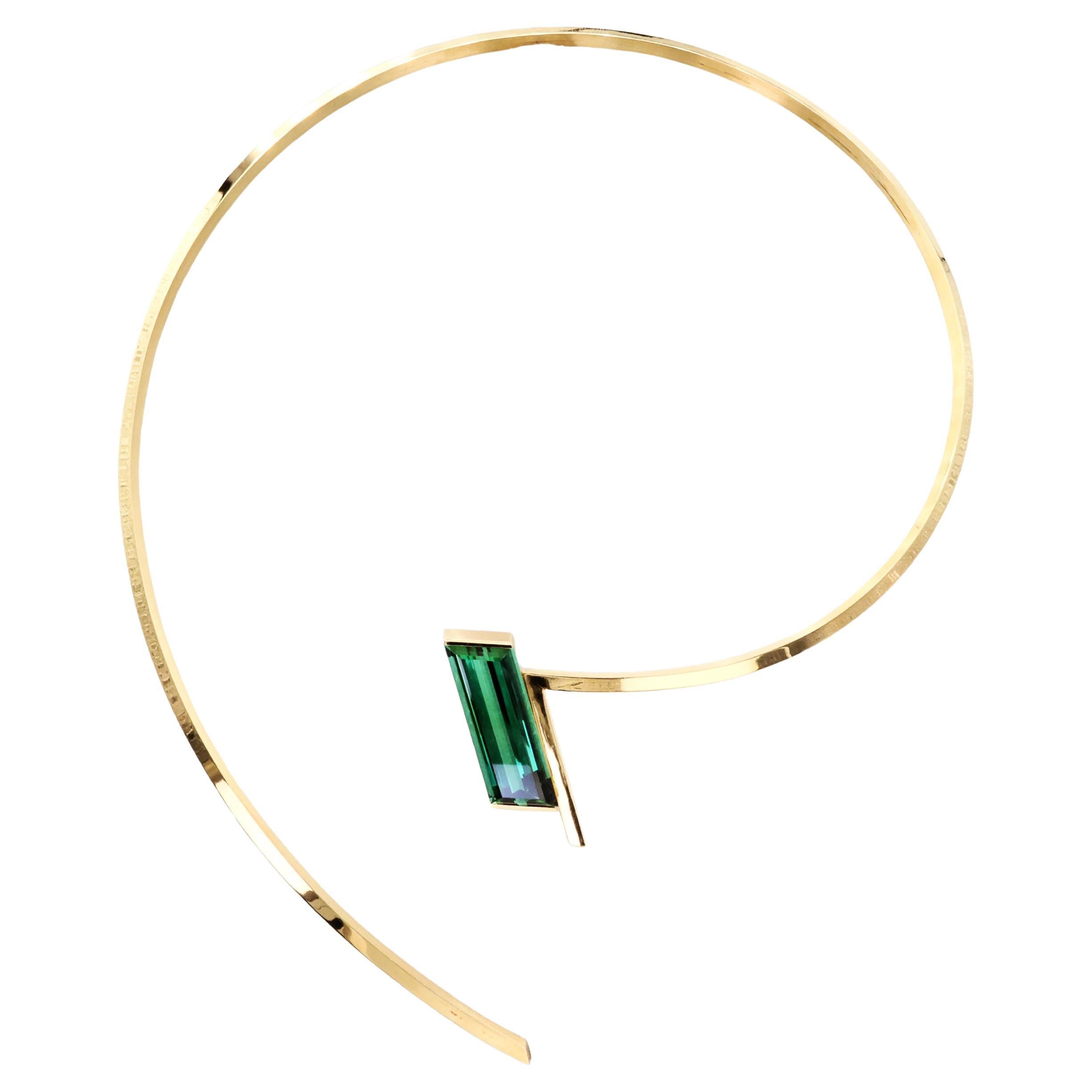 18k 750 Gelbgold Stilvolle Turmalin-Halskette