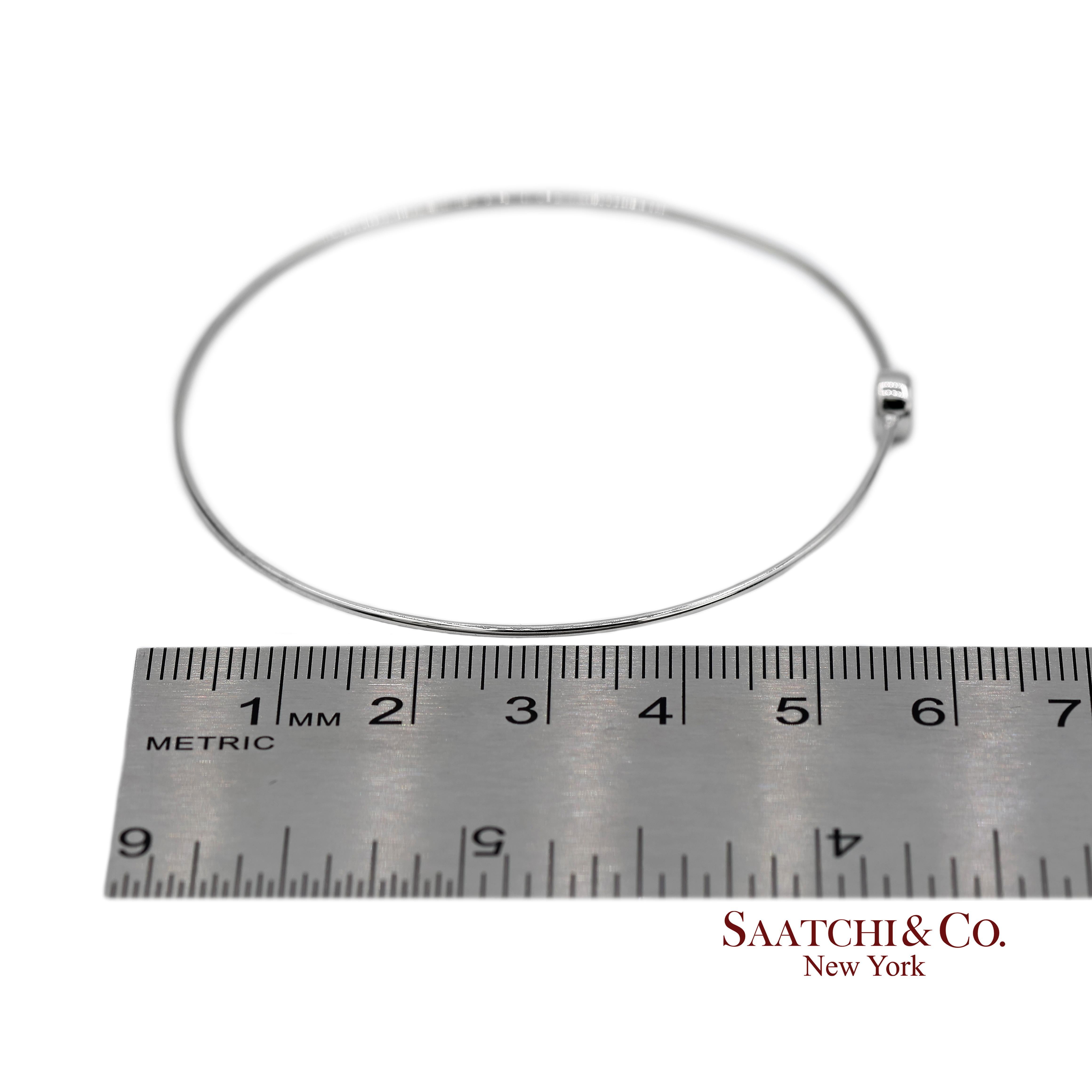 Pulsera de oro blanco 750K con diamantes naturales redondos en venta 5