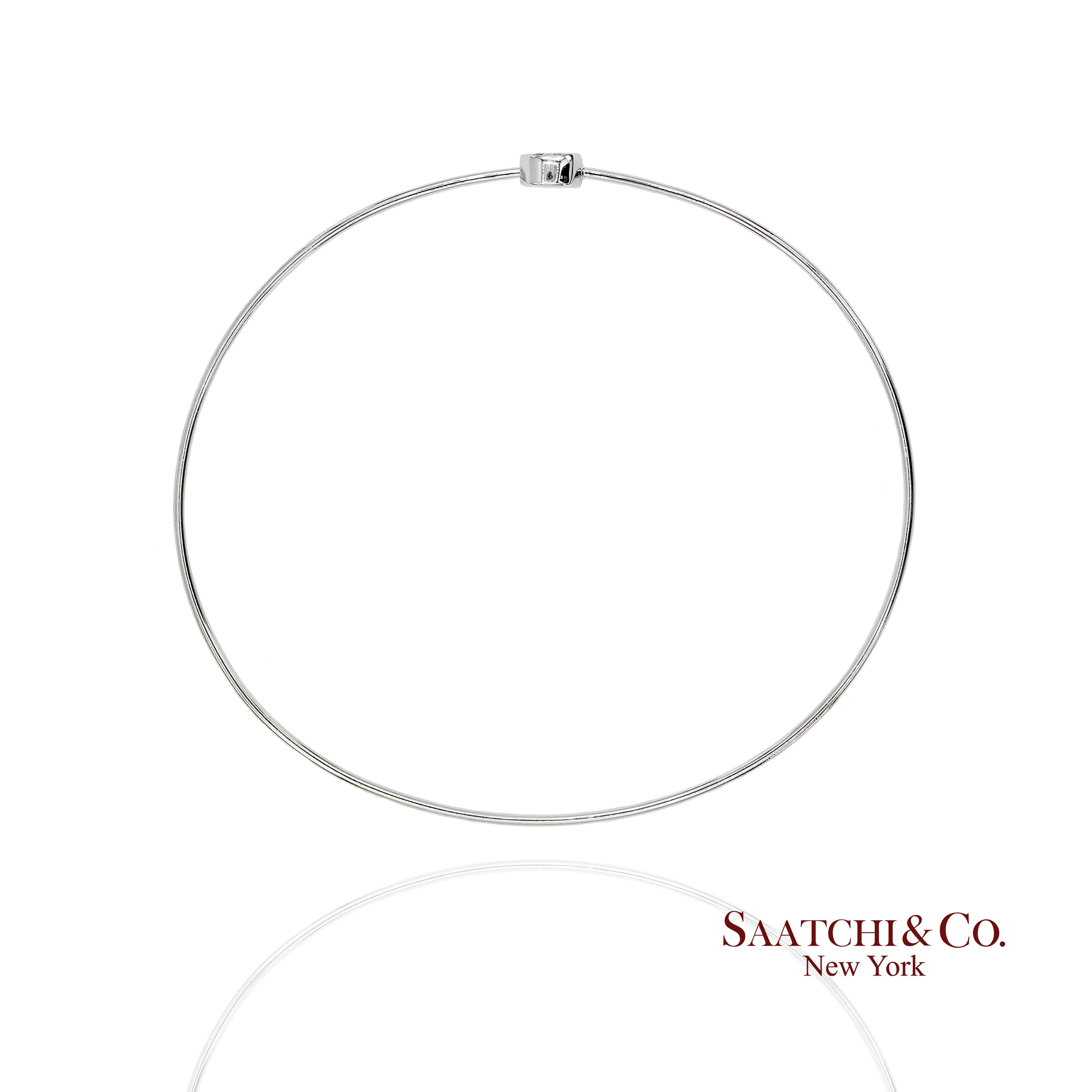 Pulsera de oro blanco 750K con diamantes naturales redondos en Nuevo estado para la venta en New York, NY