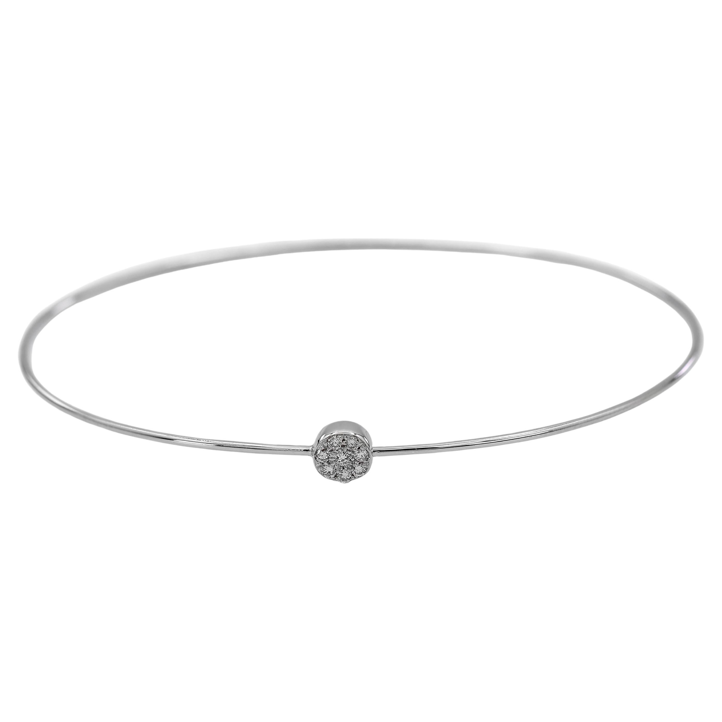 Bracelet en or blanc massif 18K 750 diamants naturels de forme ronde